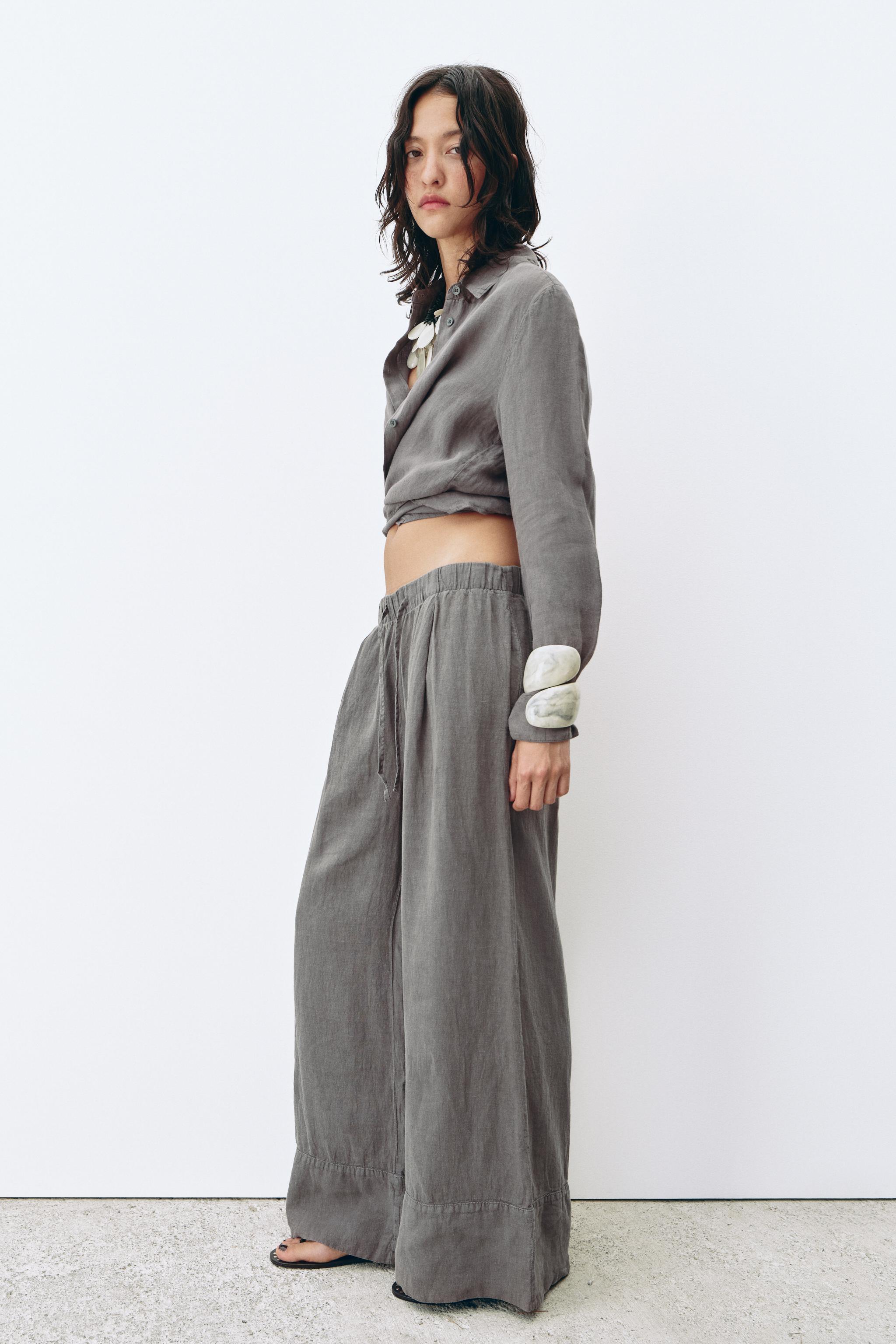 100% LINEN PALAZZO PANTS ZW COLLECTION