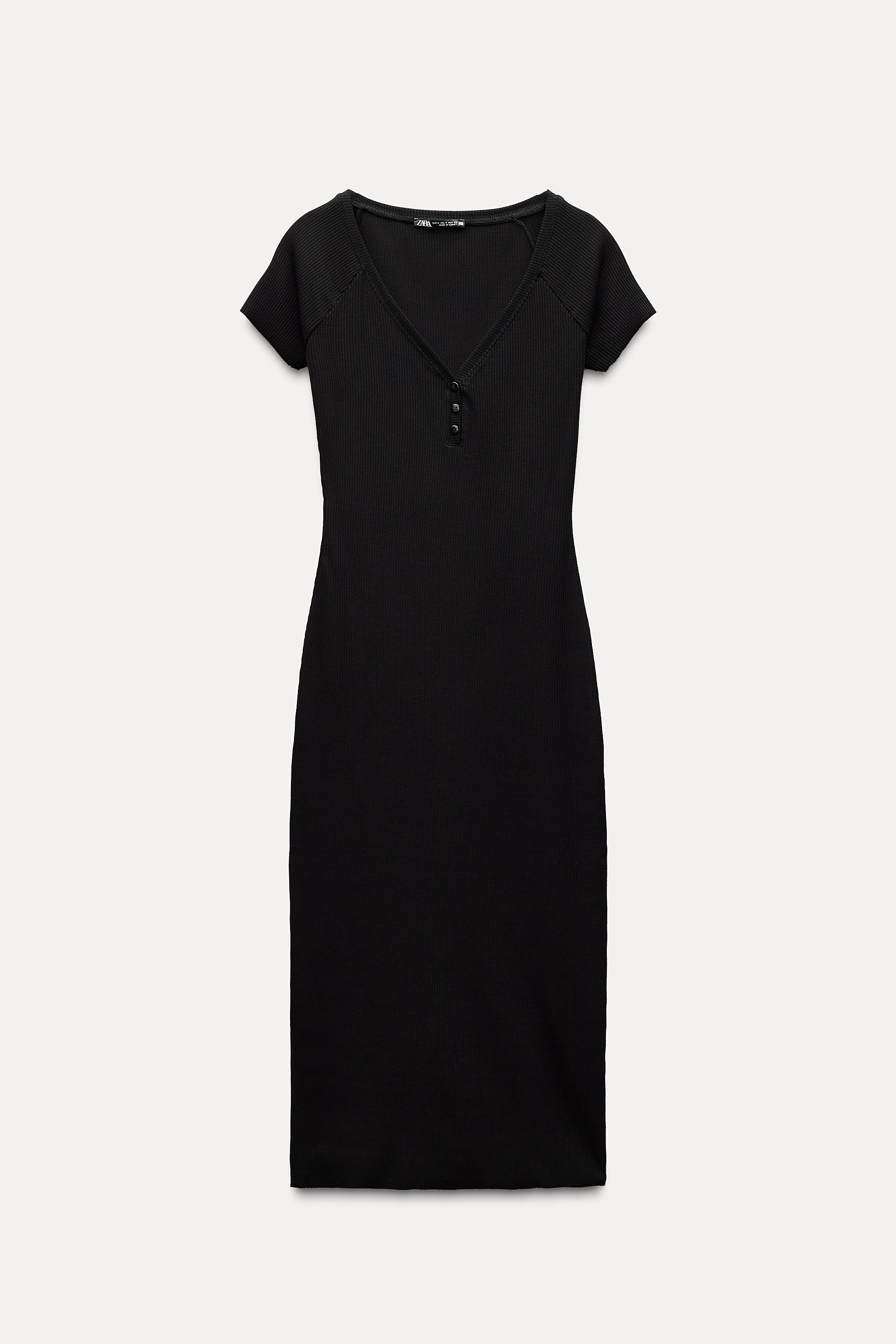 knee length dresses for ladies ZARA. Black fitted midi dress Tm  Hibuy market