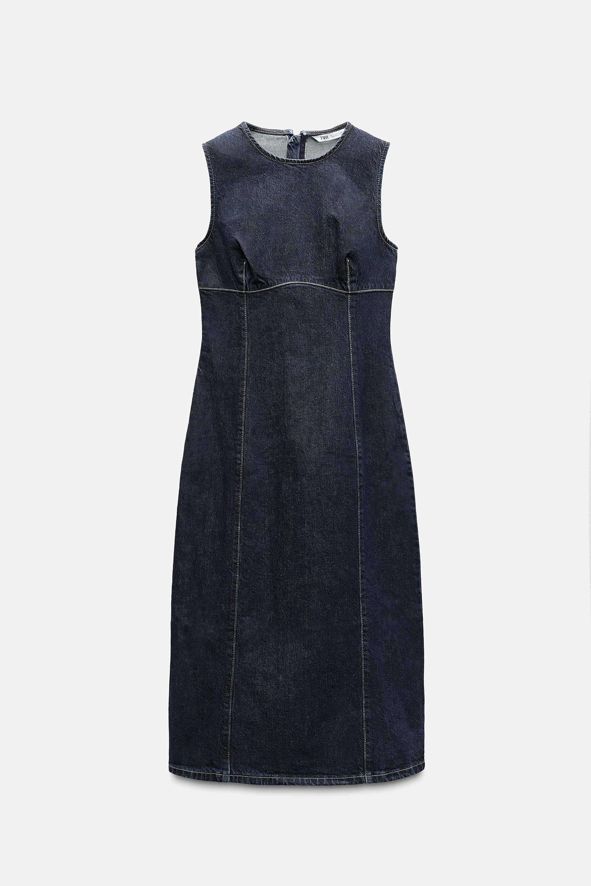 Compare DRAPED TRF DENIM DRESS