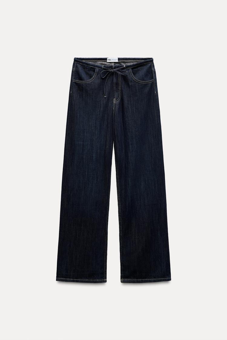 TRF DENIM TIED PANTS