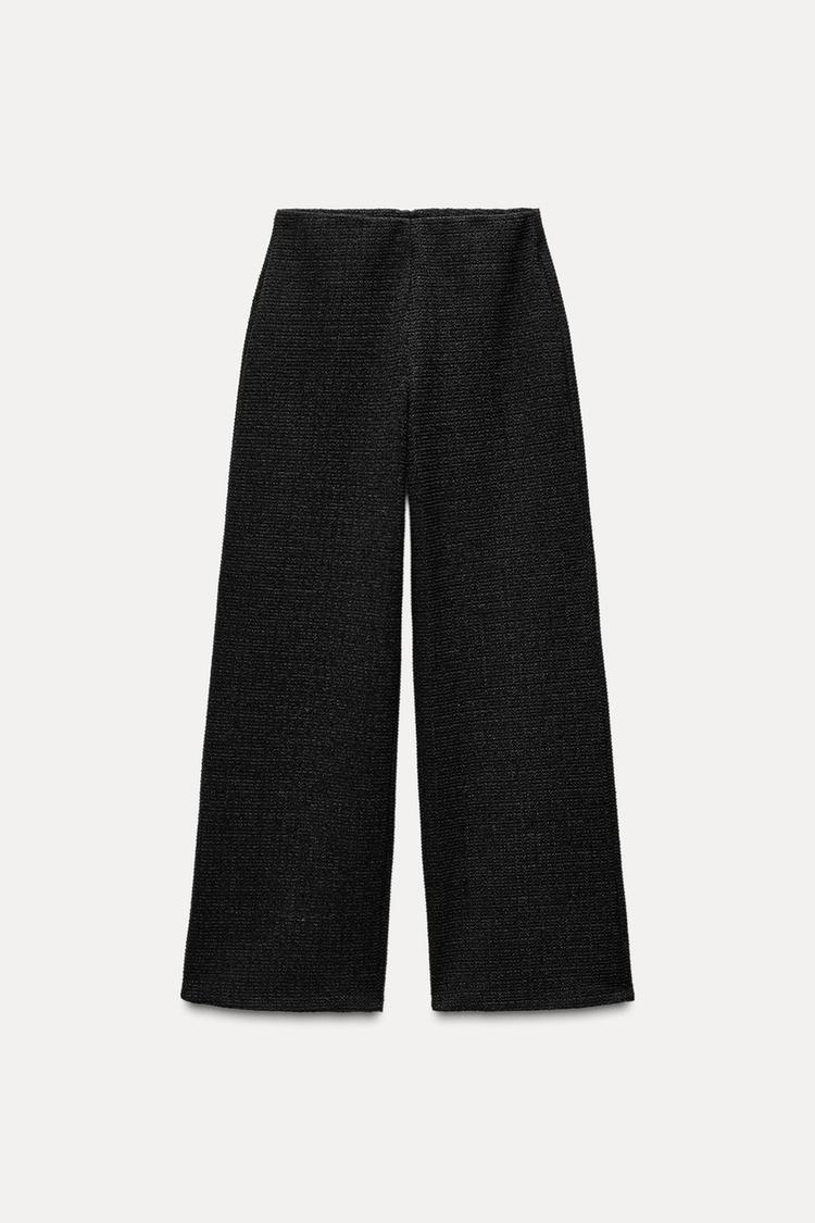 WIDE LEG TROUSERS WITH A TEXTURED WEAVE