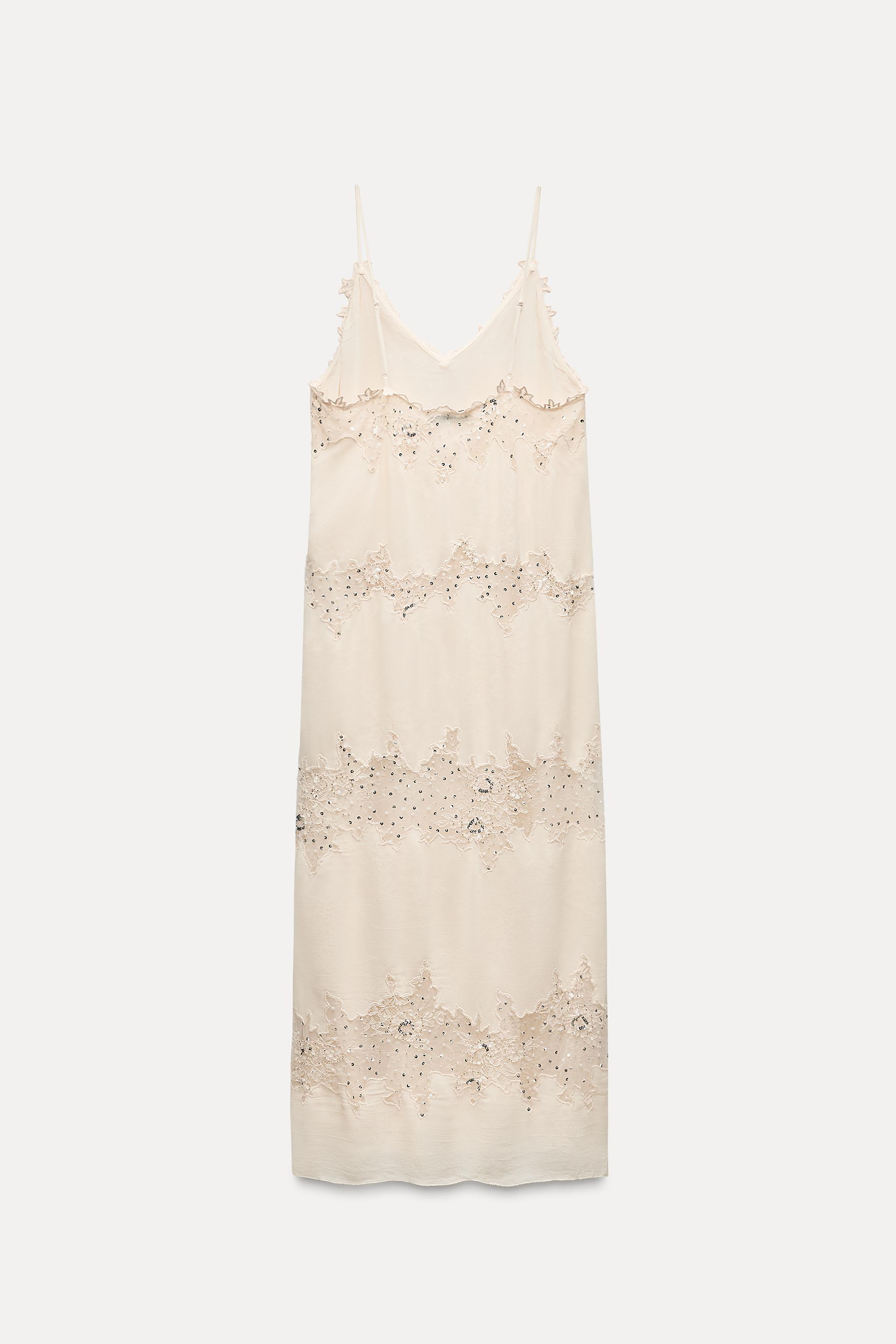 新品未使用Bluelea Jacquard long dress white36 New ZARA Woman The Cecilia Dress Blue Floral Sleeveless Midi