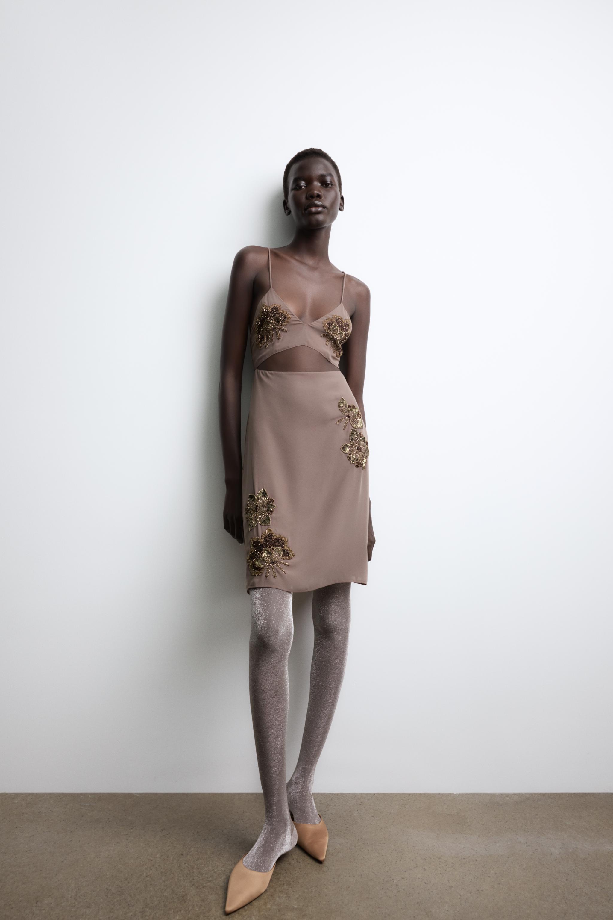 polyamide cut out dress zara Chic Mode | AUTHENTIC ZARA POLYAMIDE FITTED DRESS BRANDNEW (cut tag) Size: Small (runs small, best fit to XS)