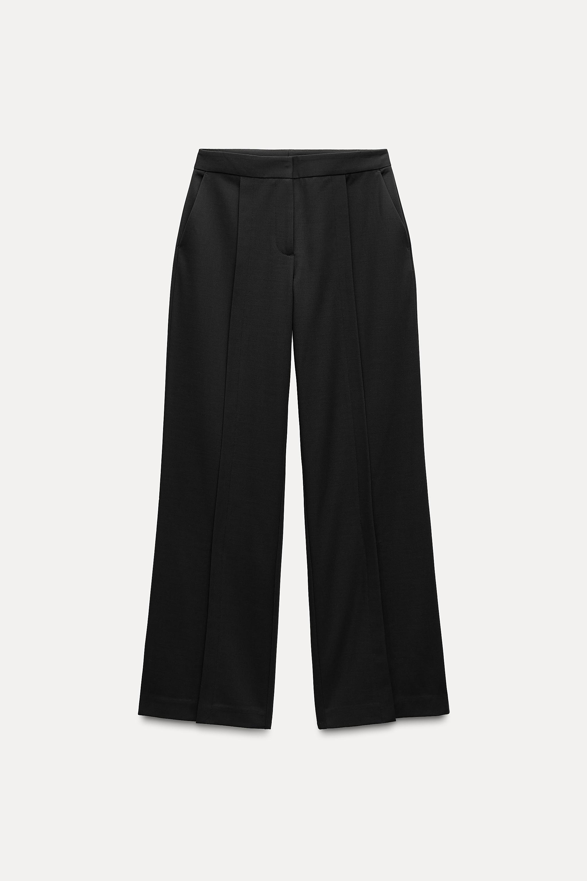 GOBELIN-STYLE JACQUARD 2-TUCK TAPERED PANTS WITH FRINGE HEM
