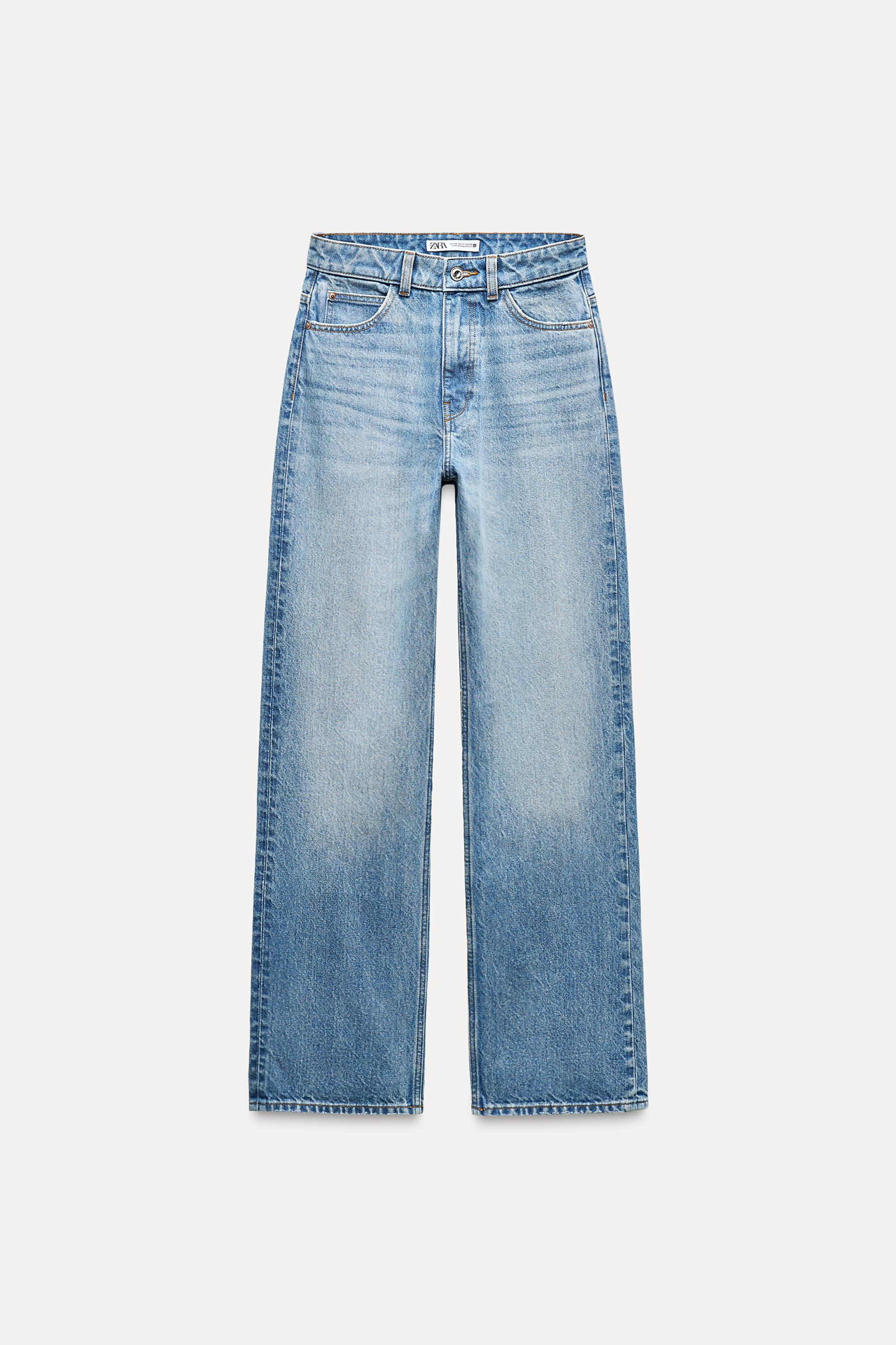 Zara Z1975 HIGH RISE LONG LENGTH STRAIGHT CUT JEANS