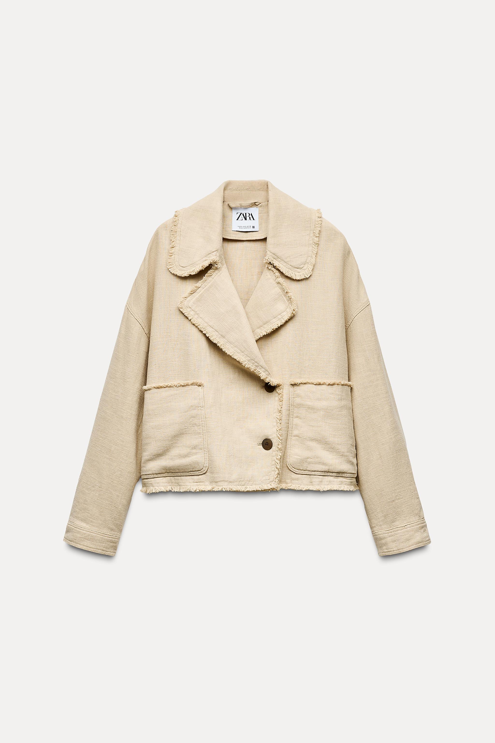 Zara frayed jacket cheap
