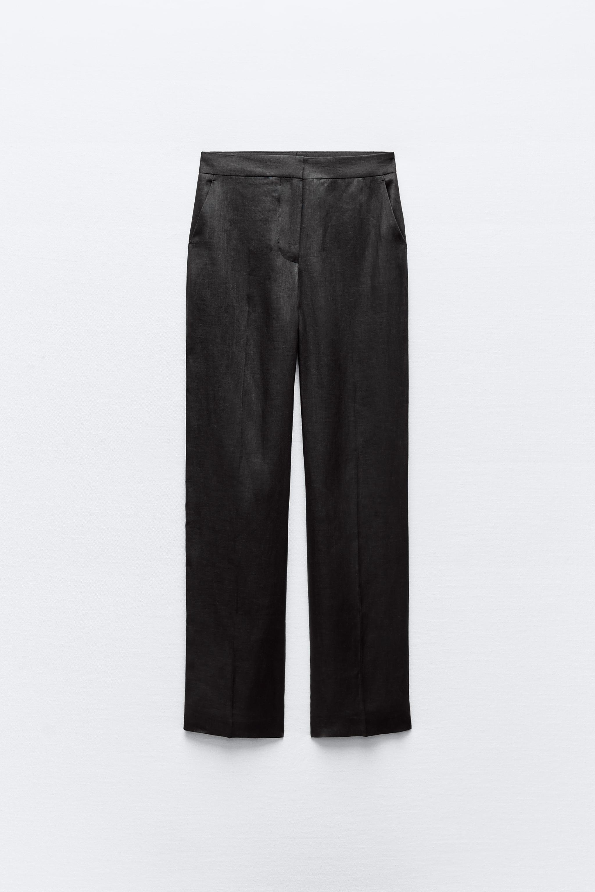 STRAIGHT FIT LINEN PANTS