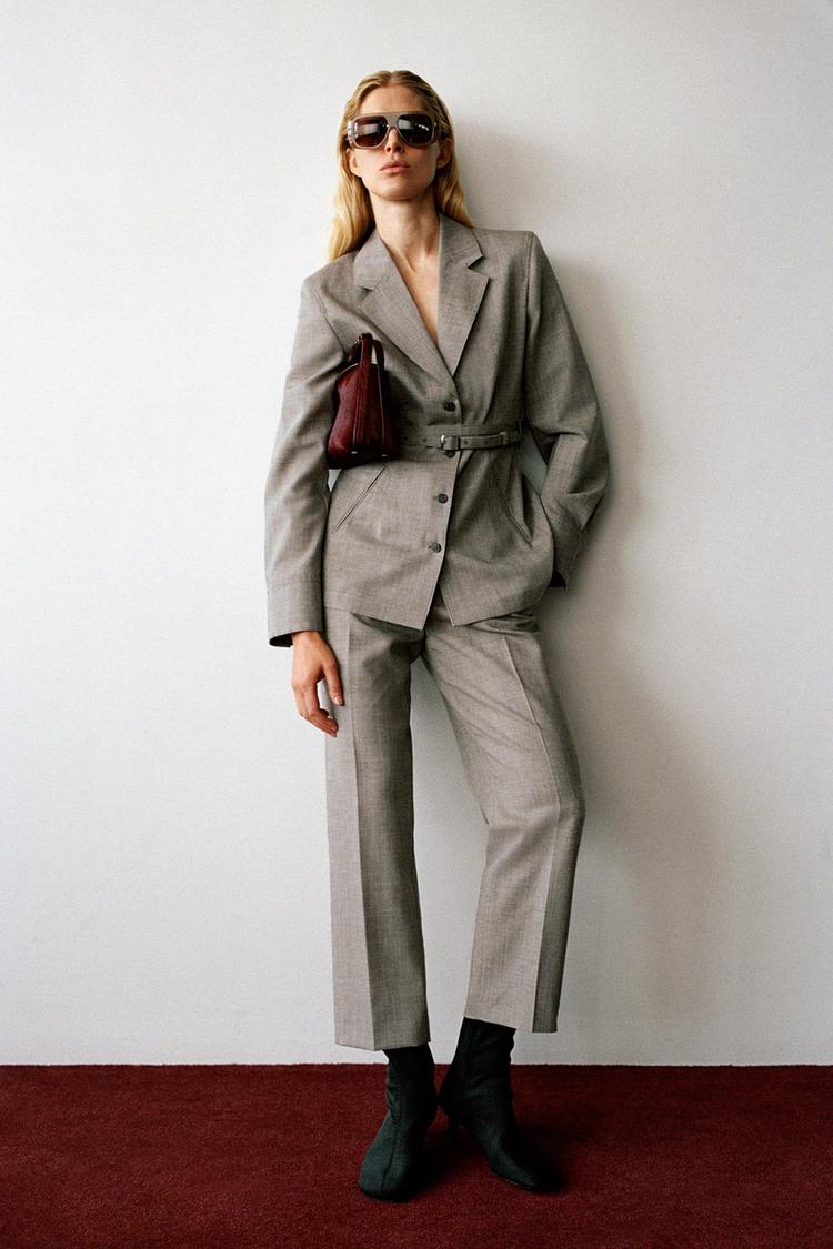 100% WOOL BELTED BLAZER ZW COLLECTION