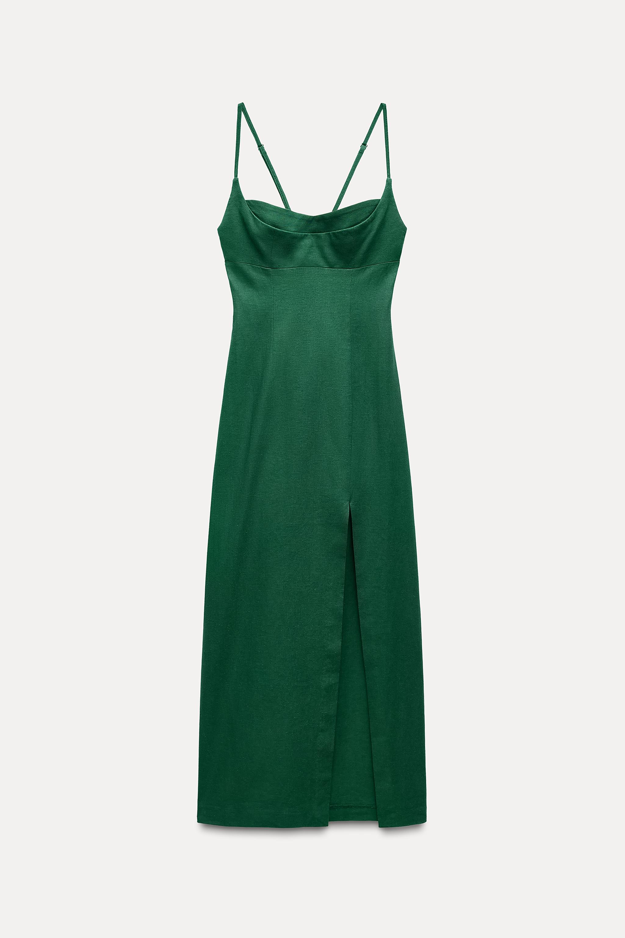 Compare LINEN BLEND MIDI DRESS | Mall of America