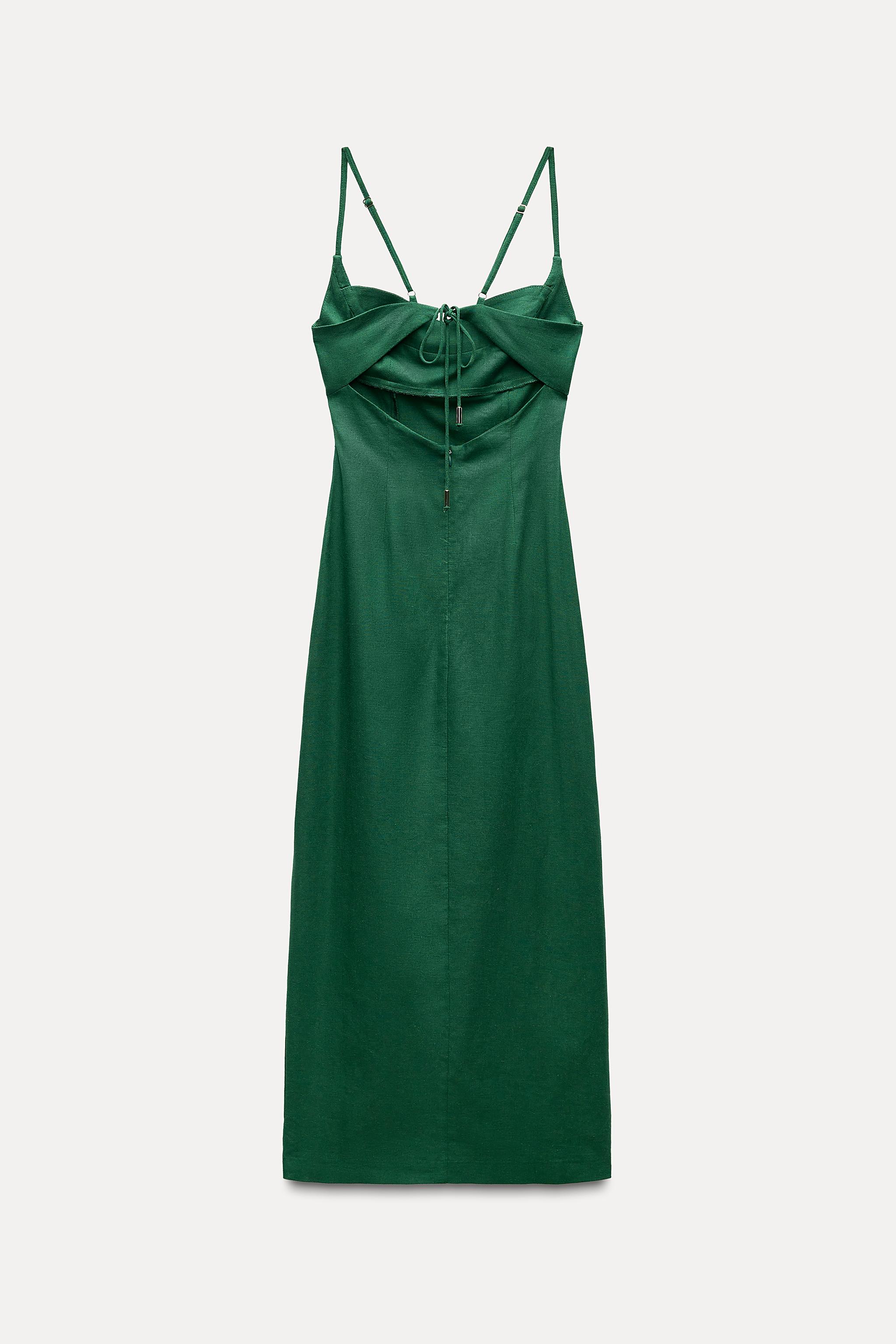 slim fit dress slacks Zara Midi Dress Green – Augustine