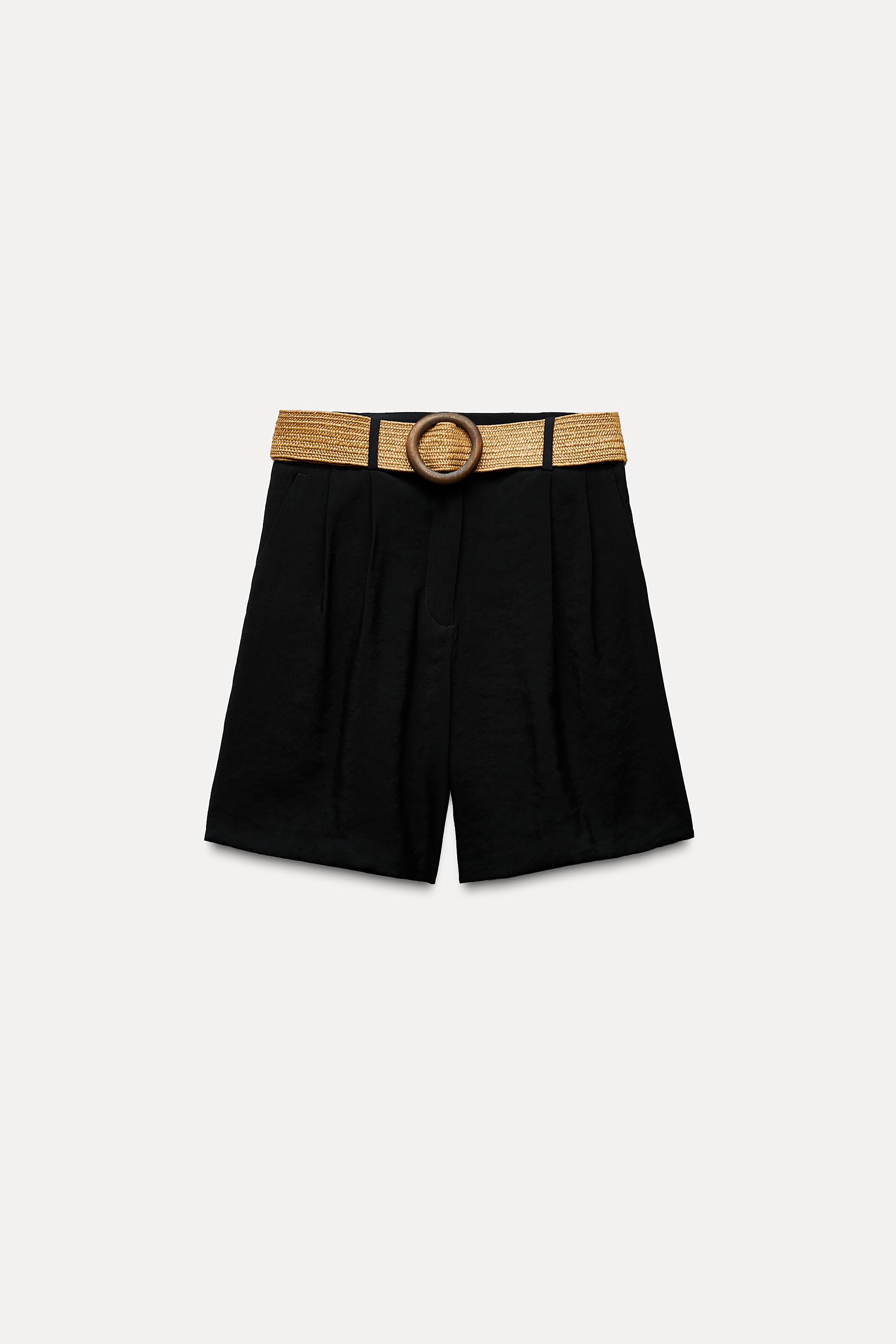 Zara FLOWY BELTED SHORTS | Yorkdale Mall
