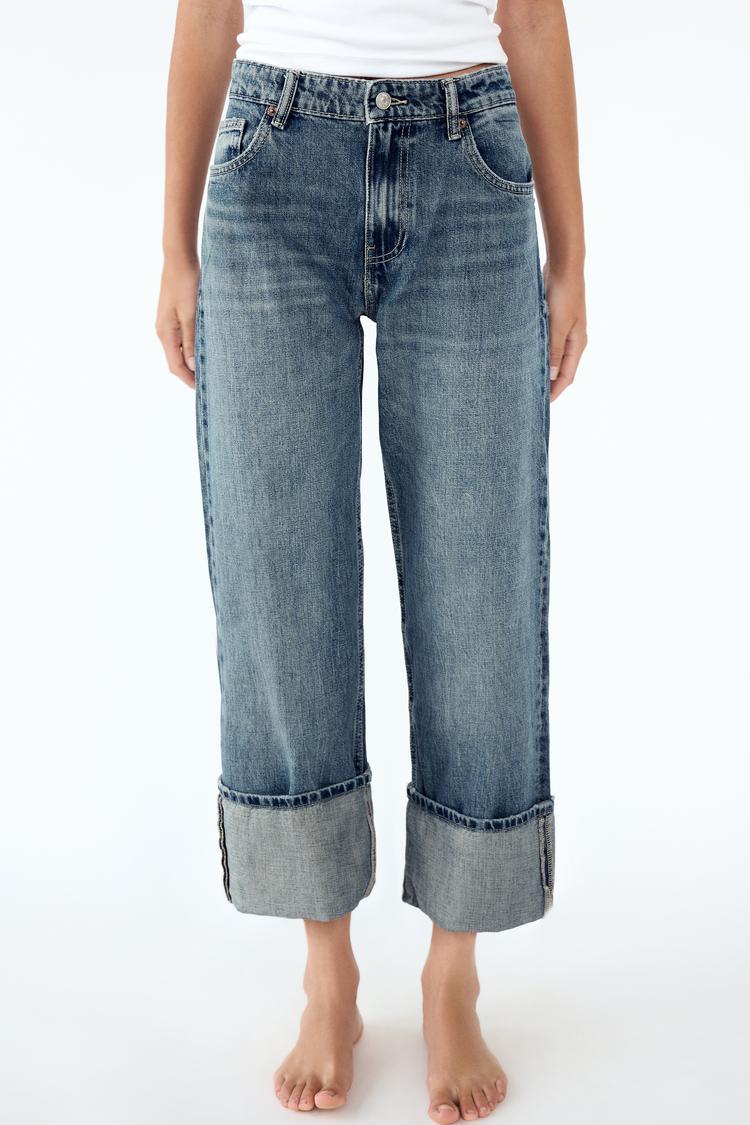 STRAIGHT LEG MID RISE TRF JEANS