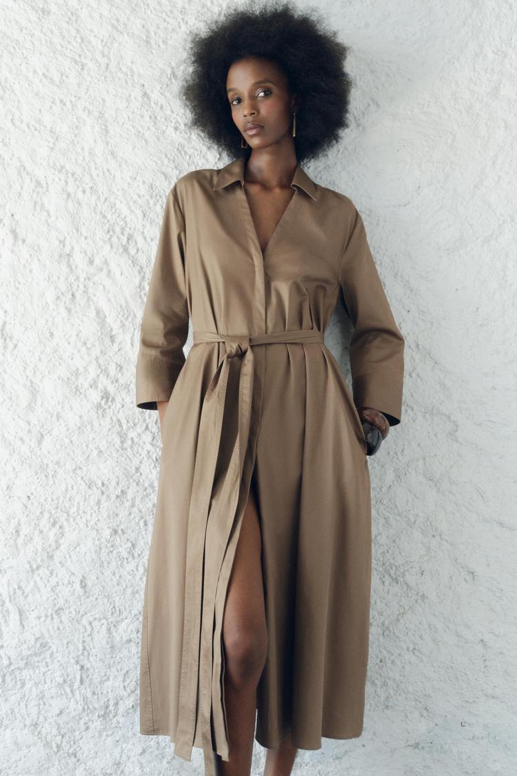 POPLIN SHIRT DRESS ZW COLLECTION