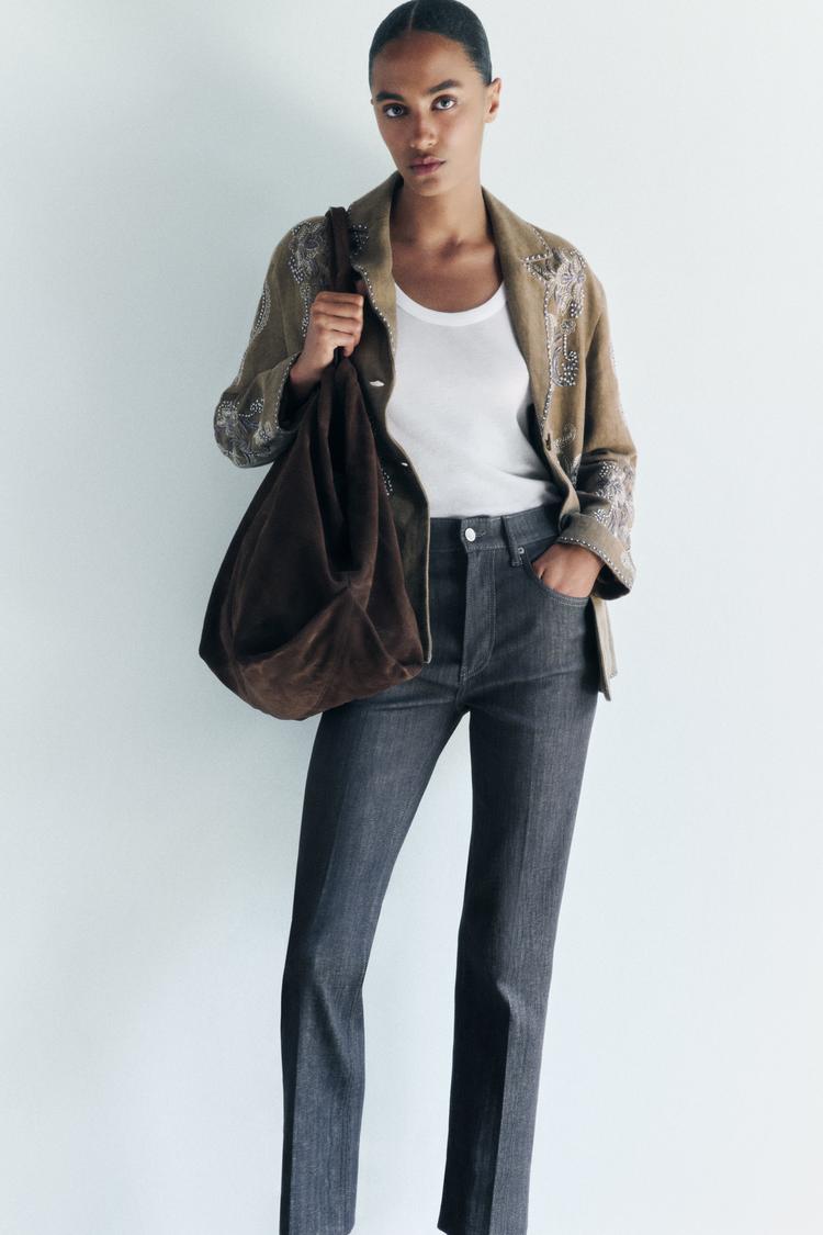 ZW COLLECTION HIGH WAIST CROPPED BOOTCUT JEANS