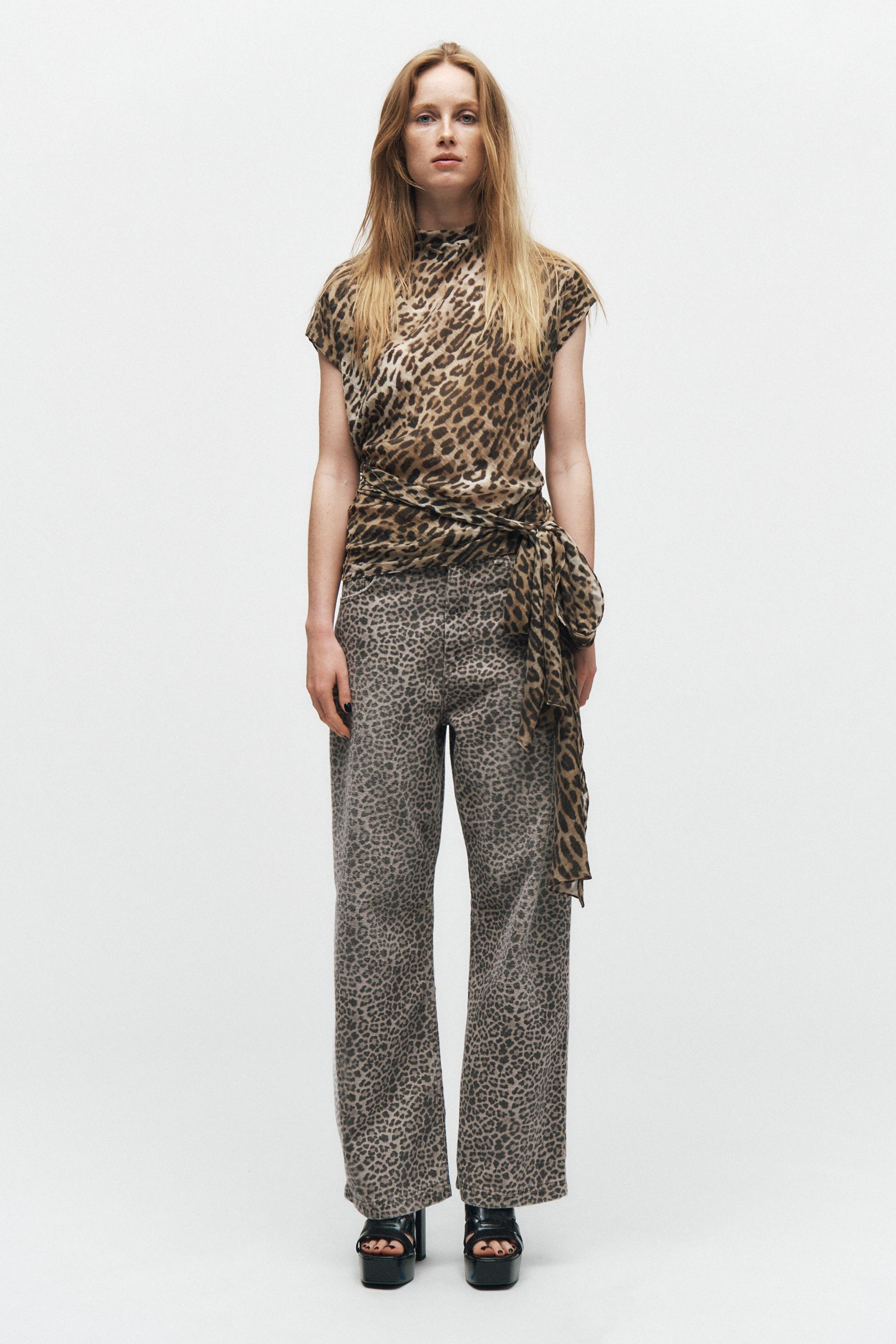 ZW COLLECTION ANIMAL PRINT BALLOON JEANS