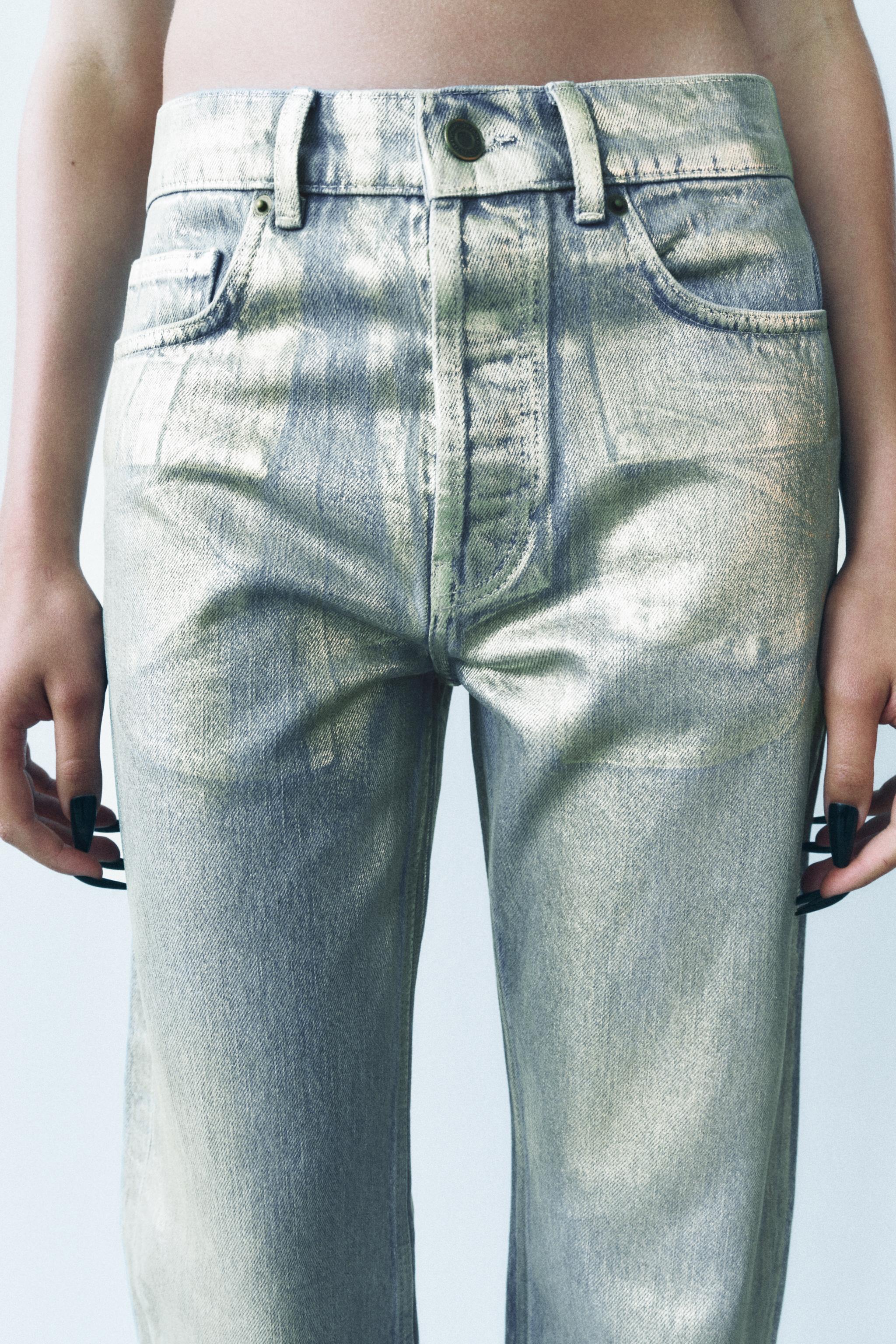 Zara JEANS ZW COLLECTION RELAXED MID WAIST FOIL | Yorkdale Mall
