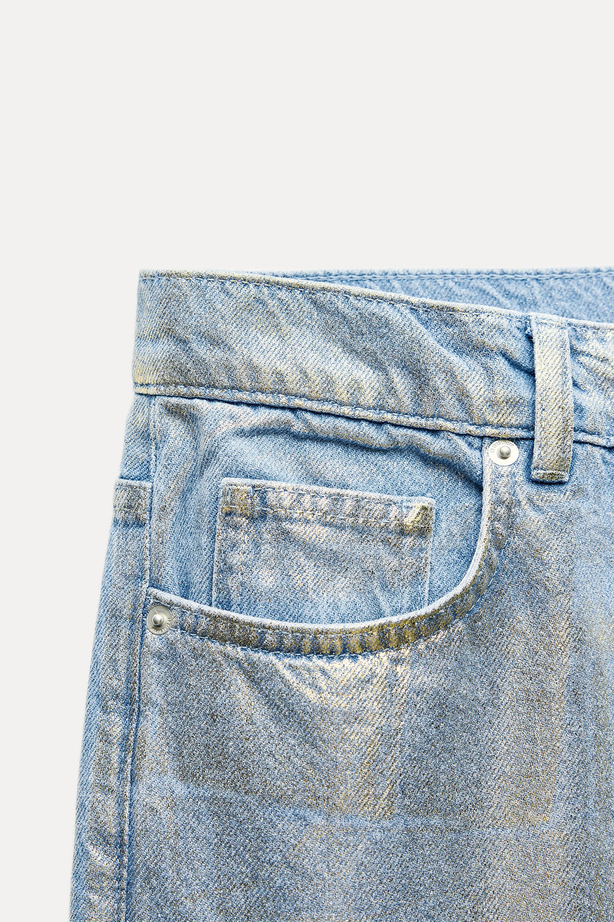 Zara JEANS ZW COLLECTION RELAXED MID WAIST FOIL | Yorkdale Mall