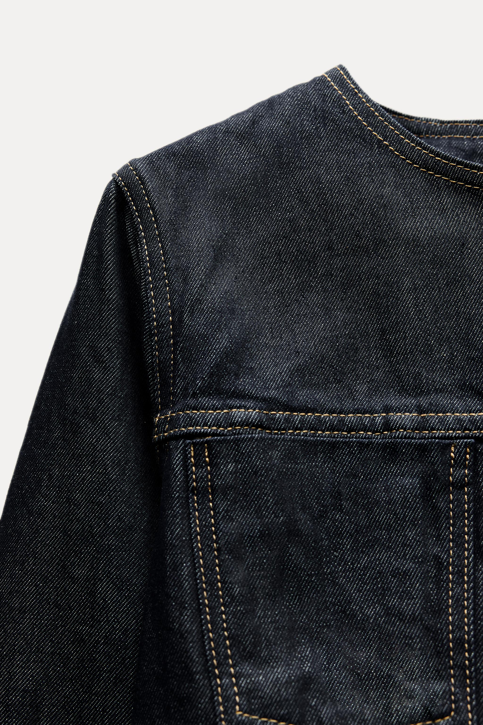 2024 ZARA クルーネック　デニムジャケット XS　すっきり　細見え デニムジャケット – レディース | ZARA 日本
