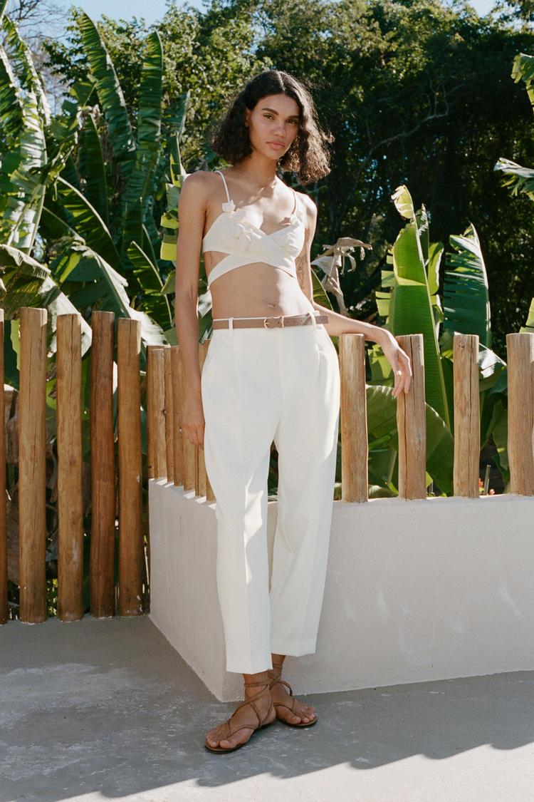 PLEATED PANTS WITH BELT