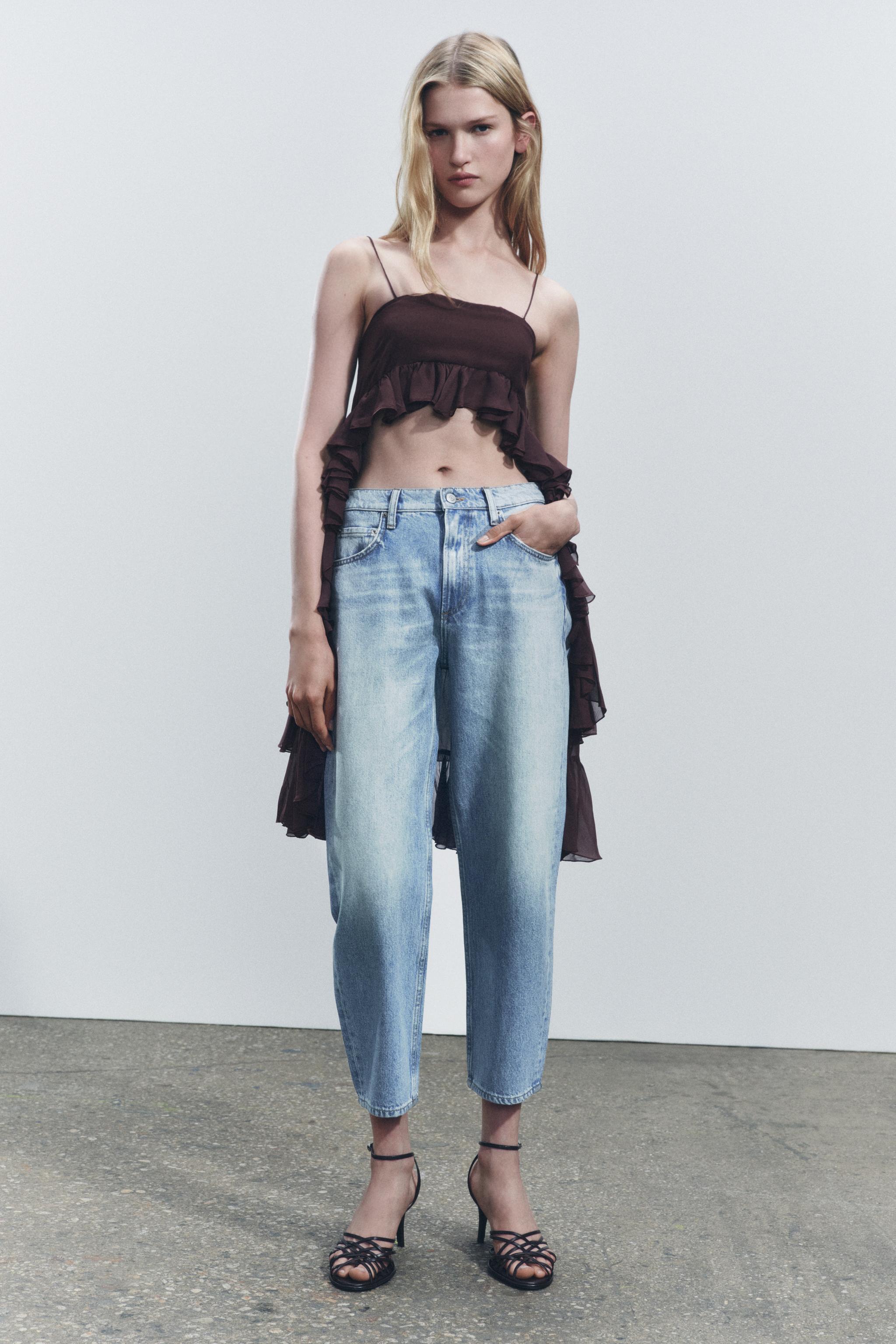 MID WAIST COATED EFFECT STRAIGHT JEANS ZW COLLECTION