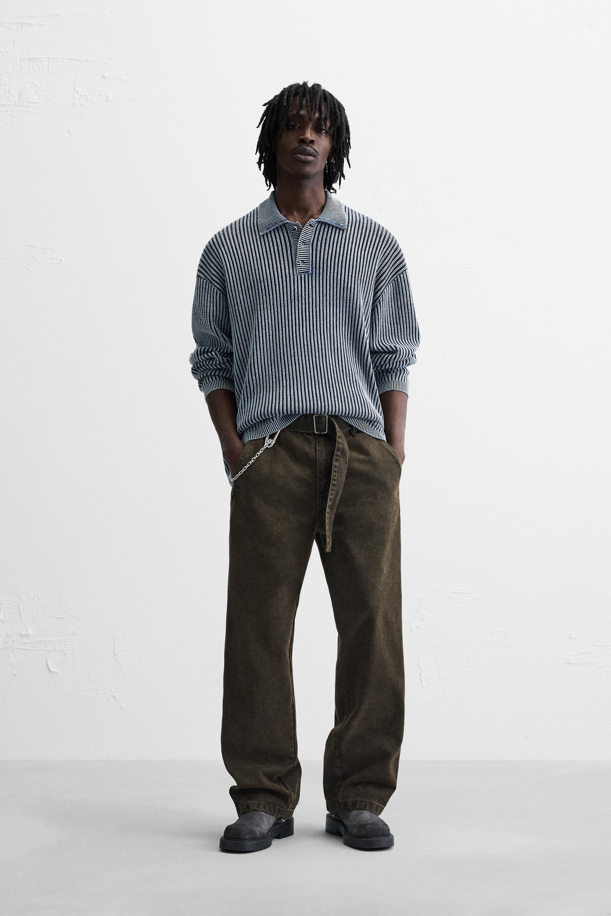★ZARA★ STRIPED WASHED KNIT POLO SHIRT Zara WASHED KNIT POLO SHIRT | Yorkdale Mall
