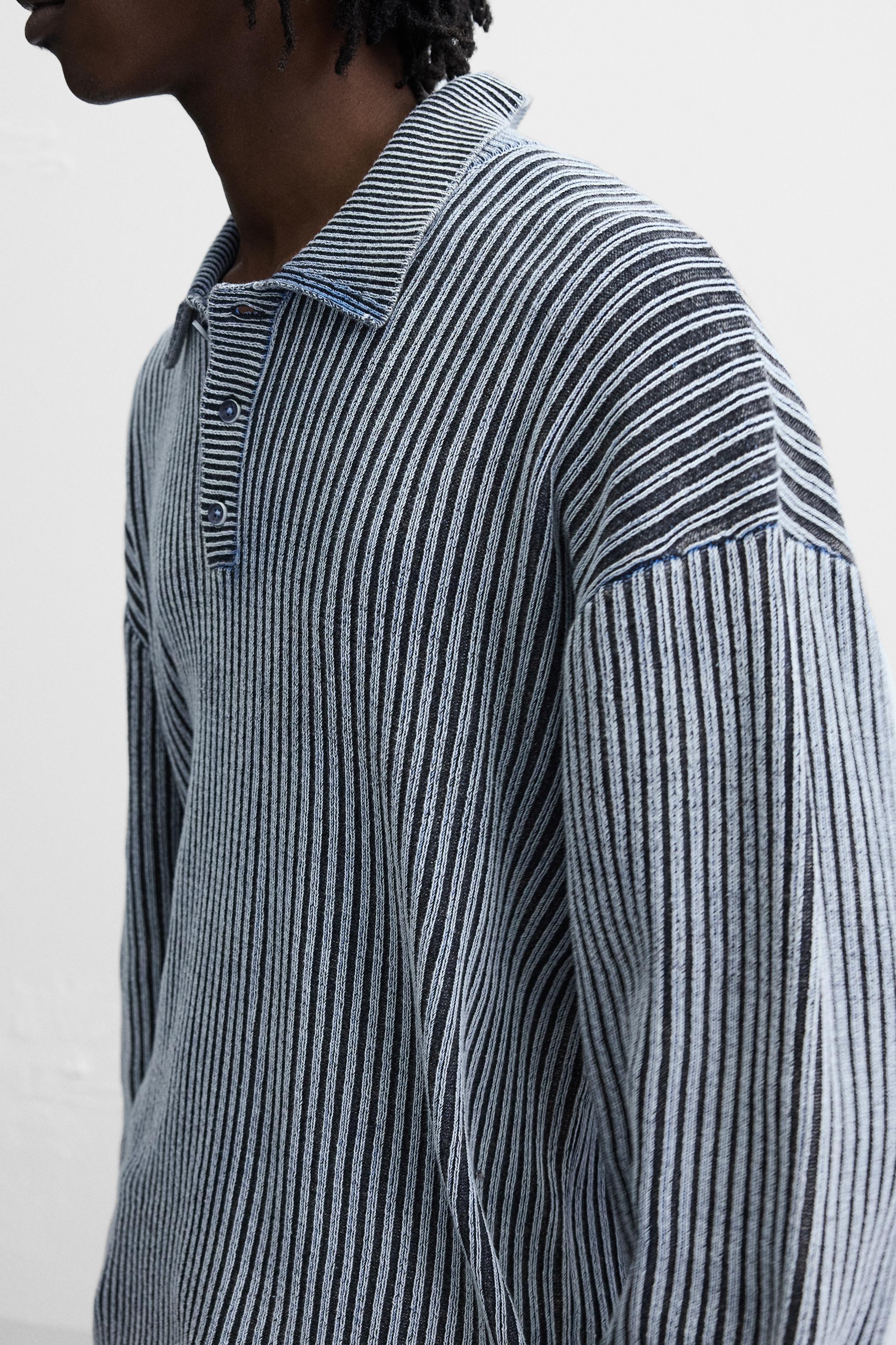 ★ZARA★ STRIPED WASHED KNIT POLO SHIRT Zara WASHED KNIT POLO SHIRT | Yorkdale Mall