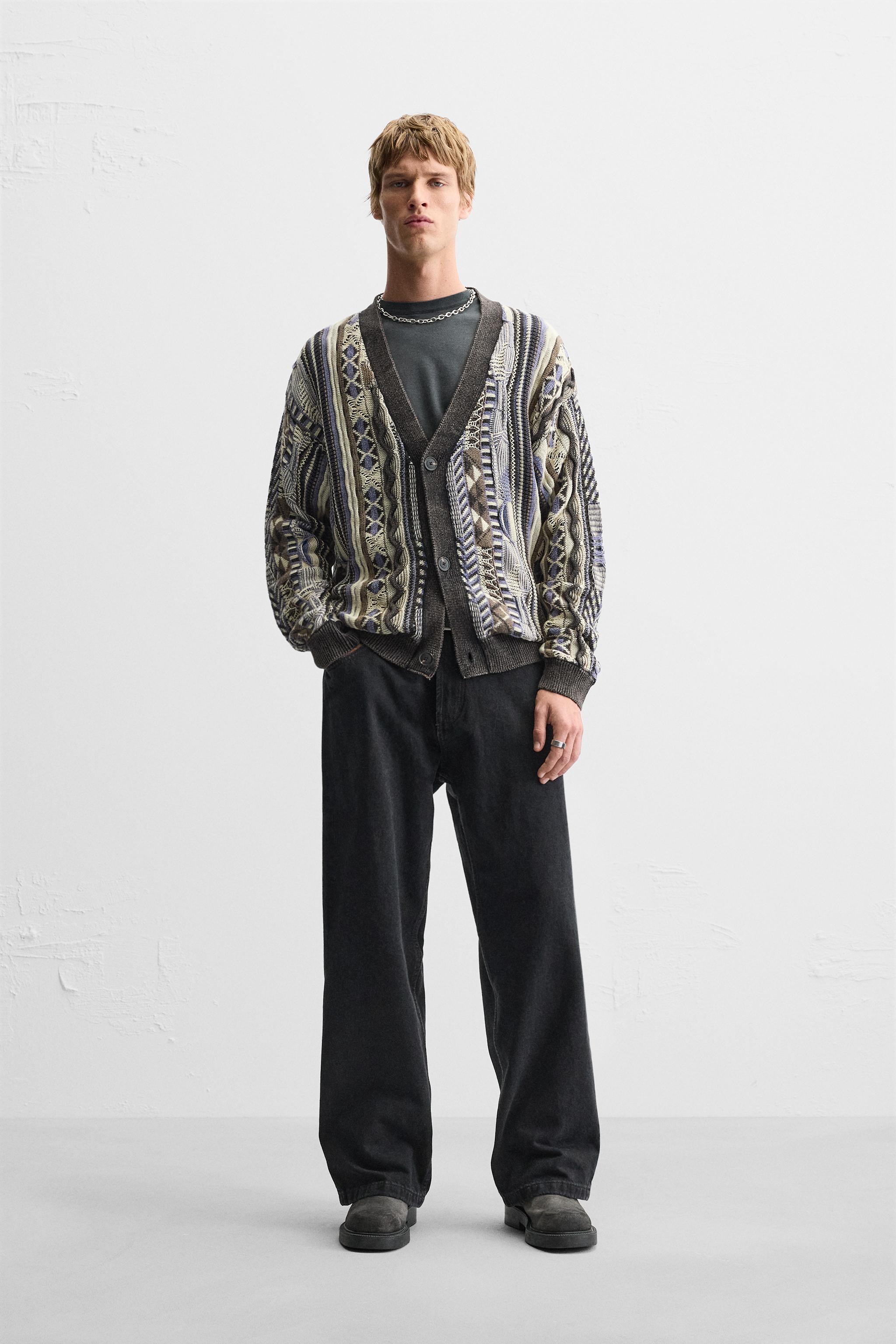 ABSTRACT JACQUARD CARDIGAN
