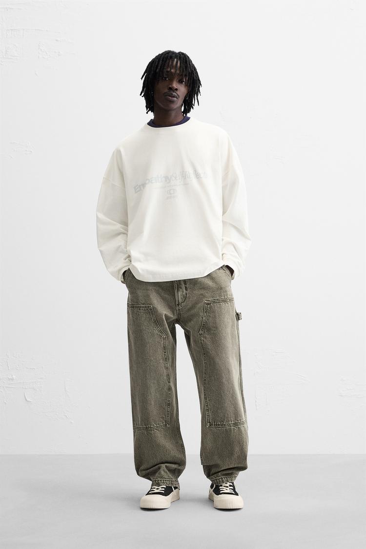 WASHED CARPENTER POCKET PANTS