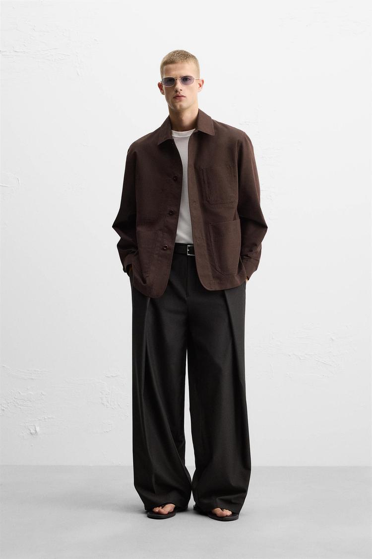 PLEATED WIDE FIT PANTS