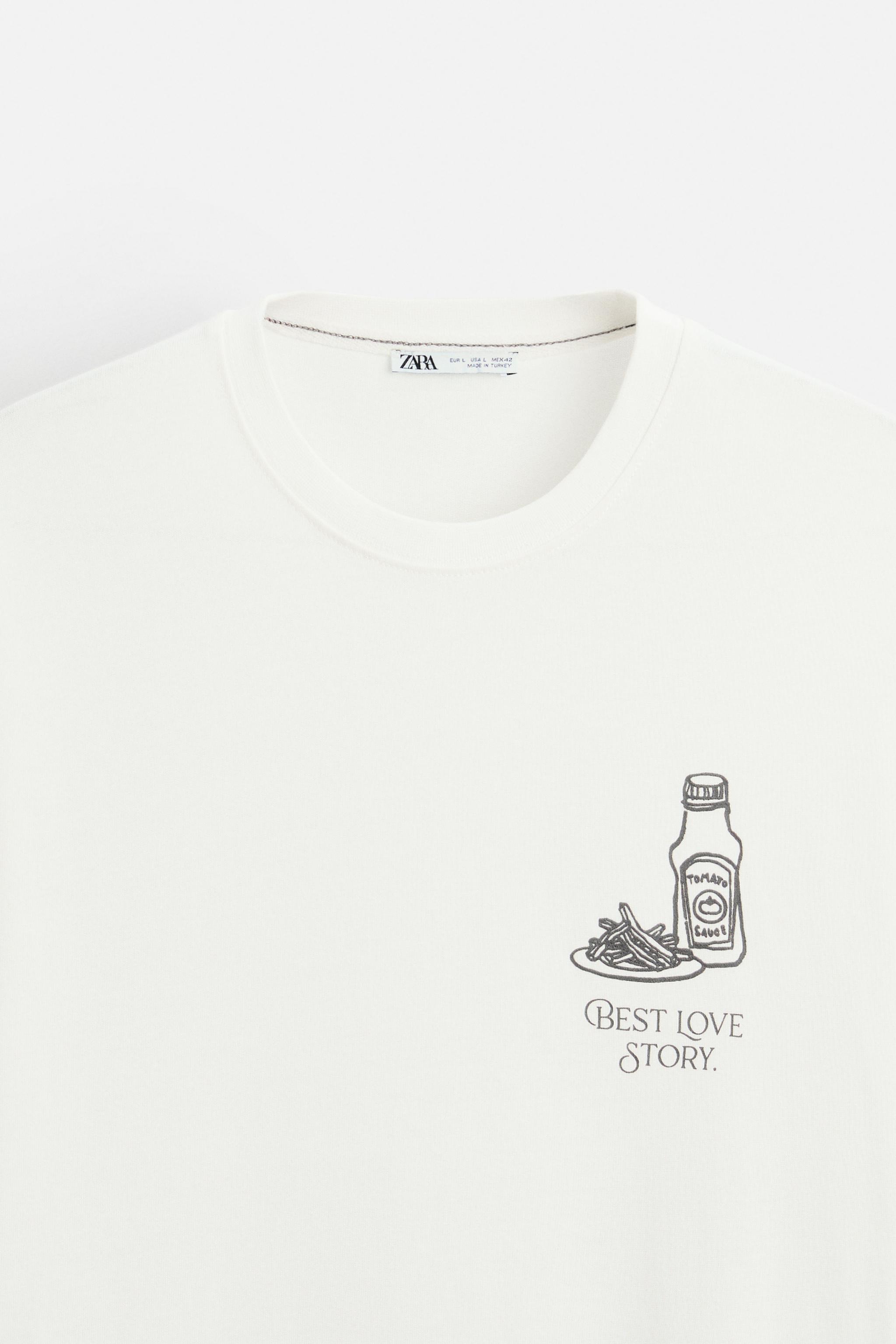Zara T-SHIRT WITH RAISED PRINT | Yorkdale Mall