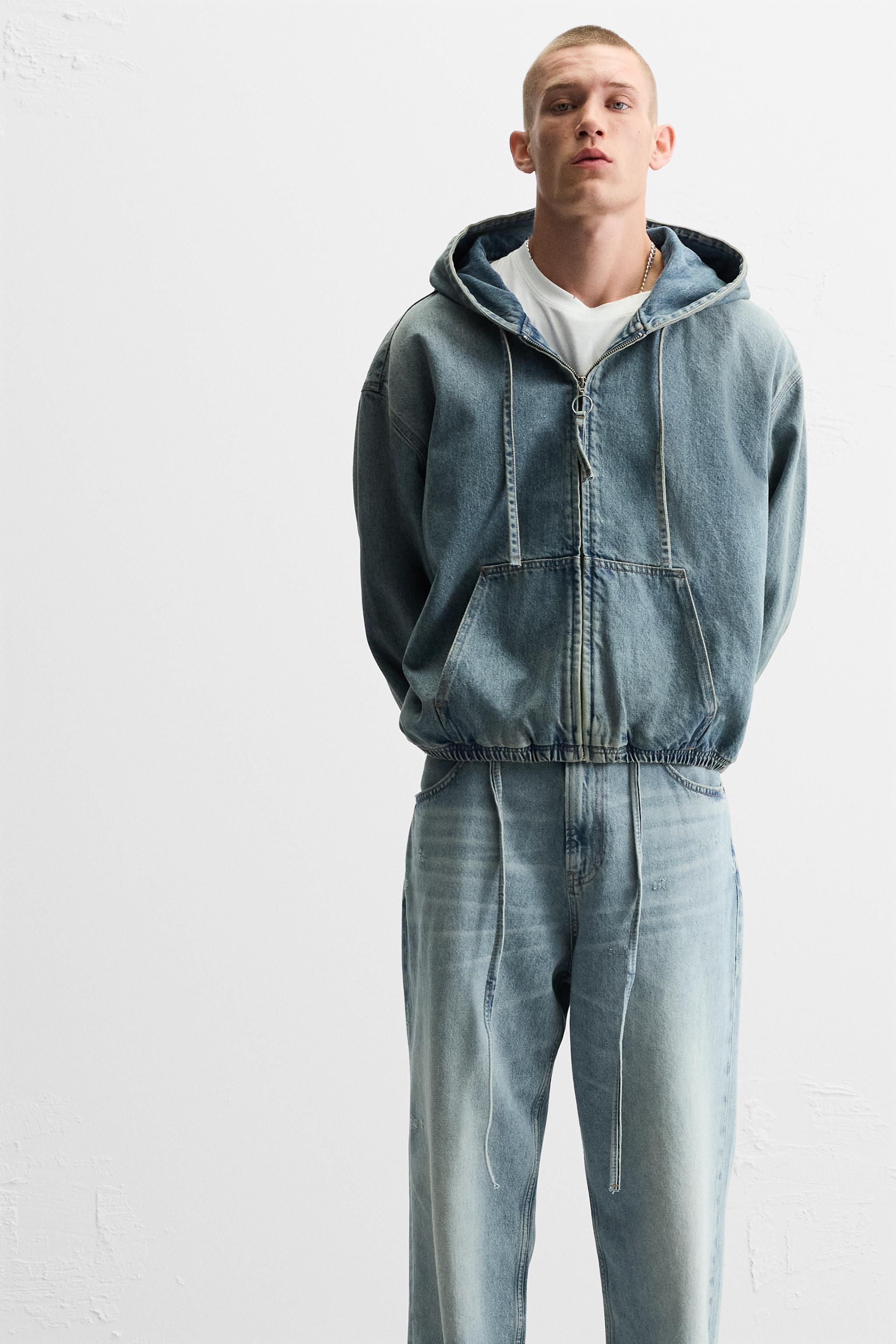 【Raucohouse】Smoke washed denim hooded jumper Raucohouse
