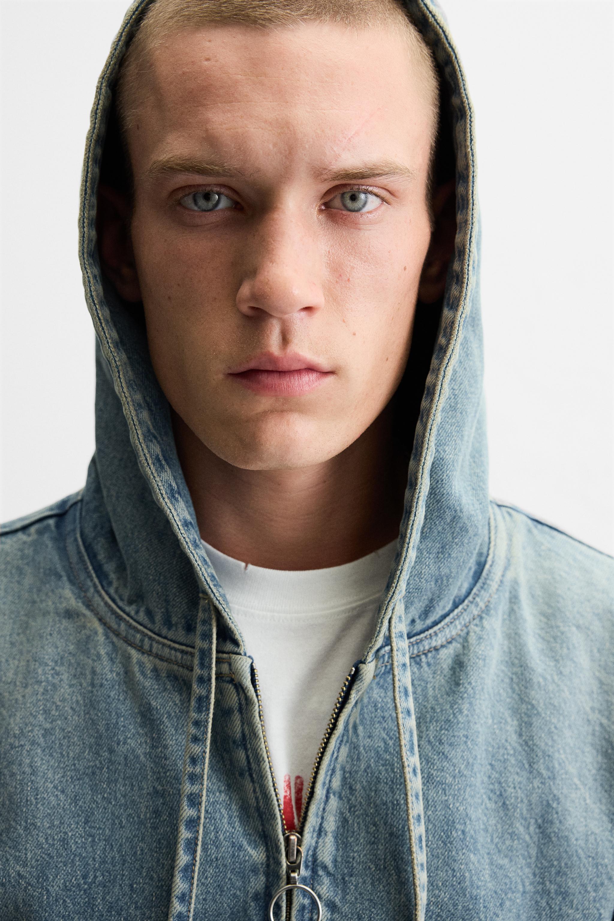 【Raucohouse】Smoke washed denim hooded jumper Raucohouse