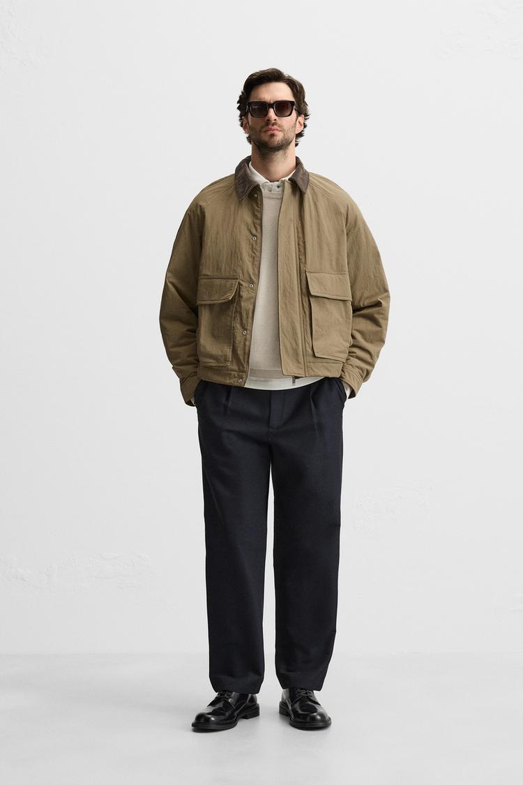 CONTRAST COLLAR PUFFER JACKET