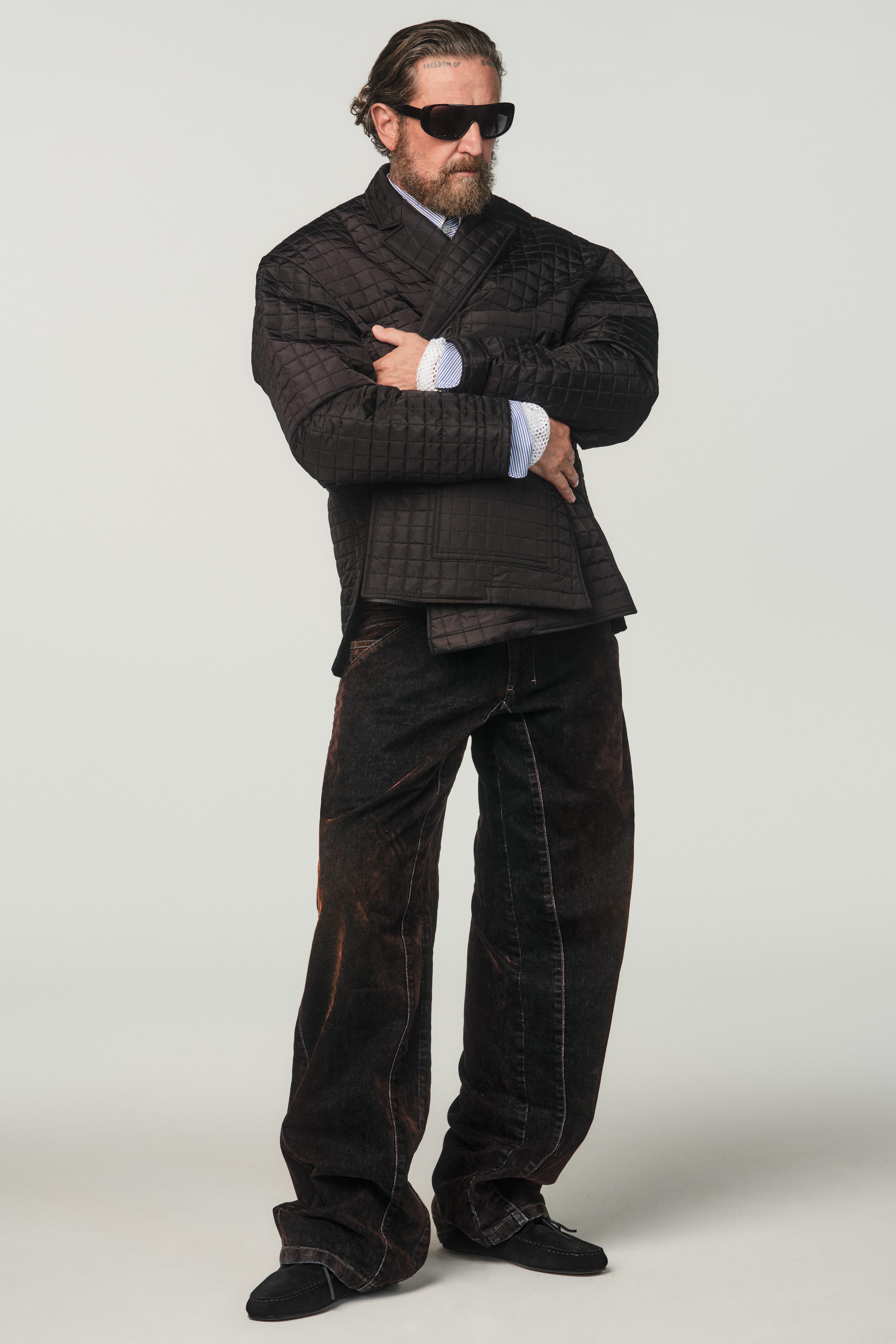 CONTRASTING VELVET WASHED JEANS X STEFANO PILATI