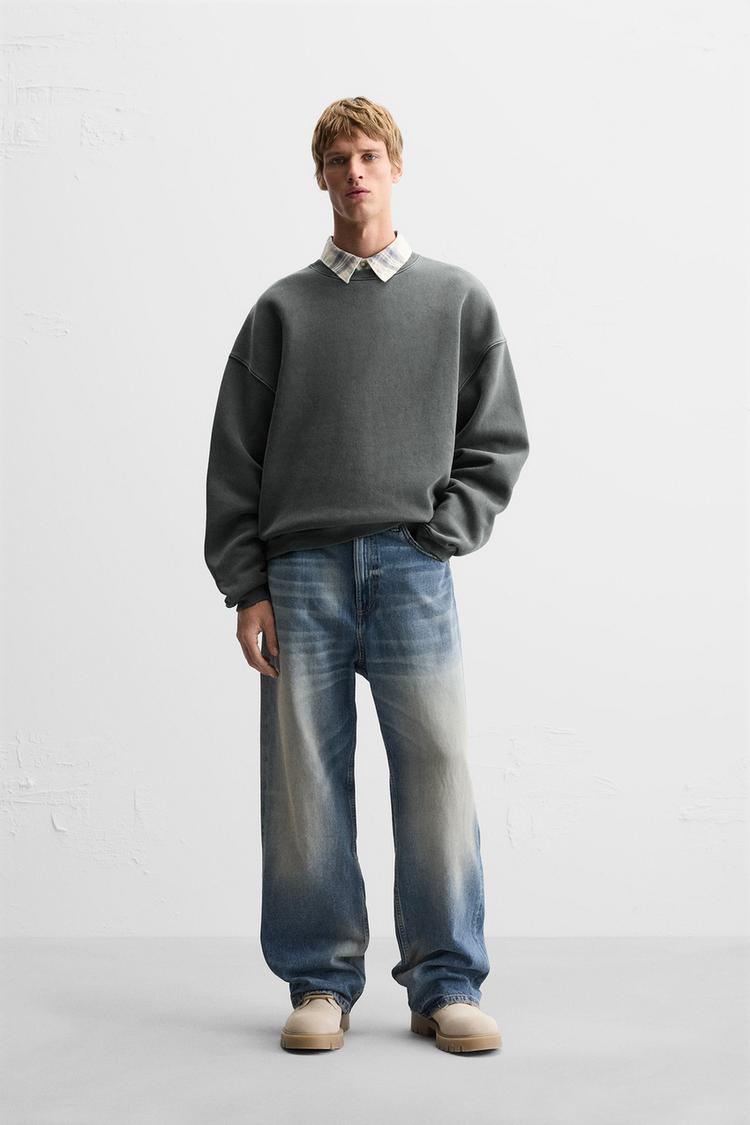 WASHED CREW NECK SWEATSHIRT