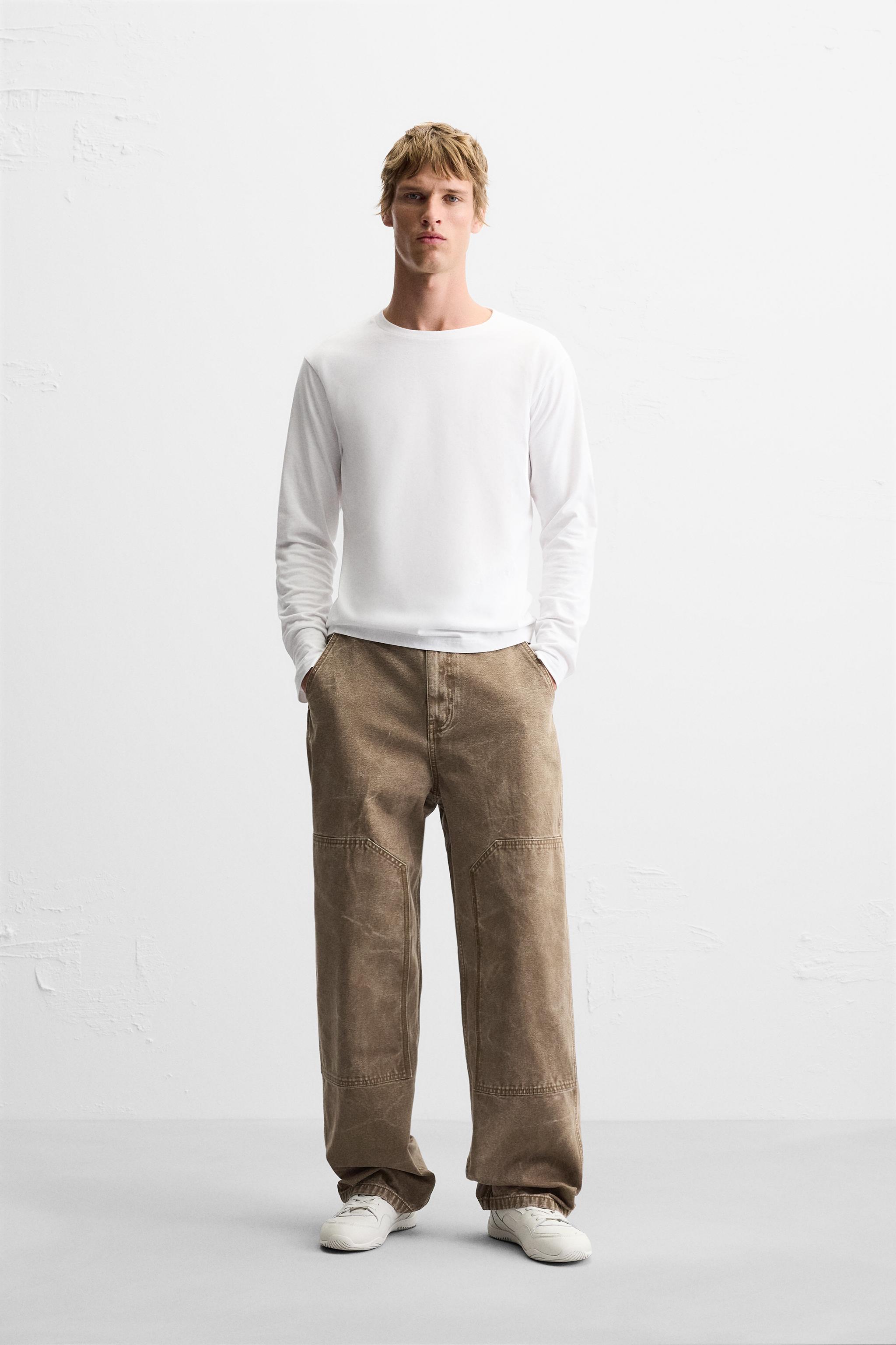 WASHED EFFECT SEAMED PANTS