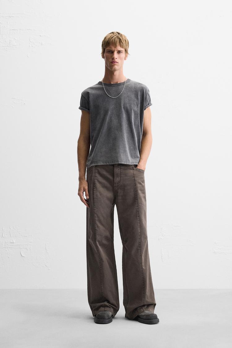 WASHED EFFECT SEAM PANTS