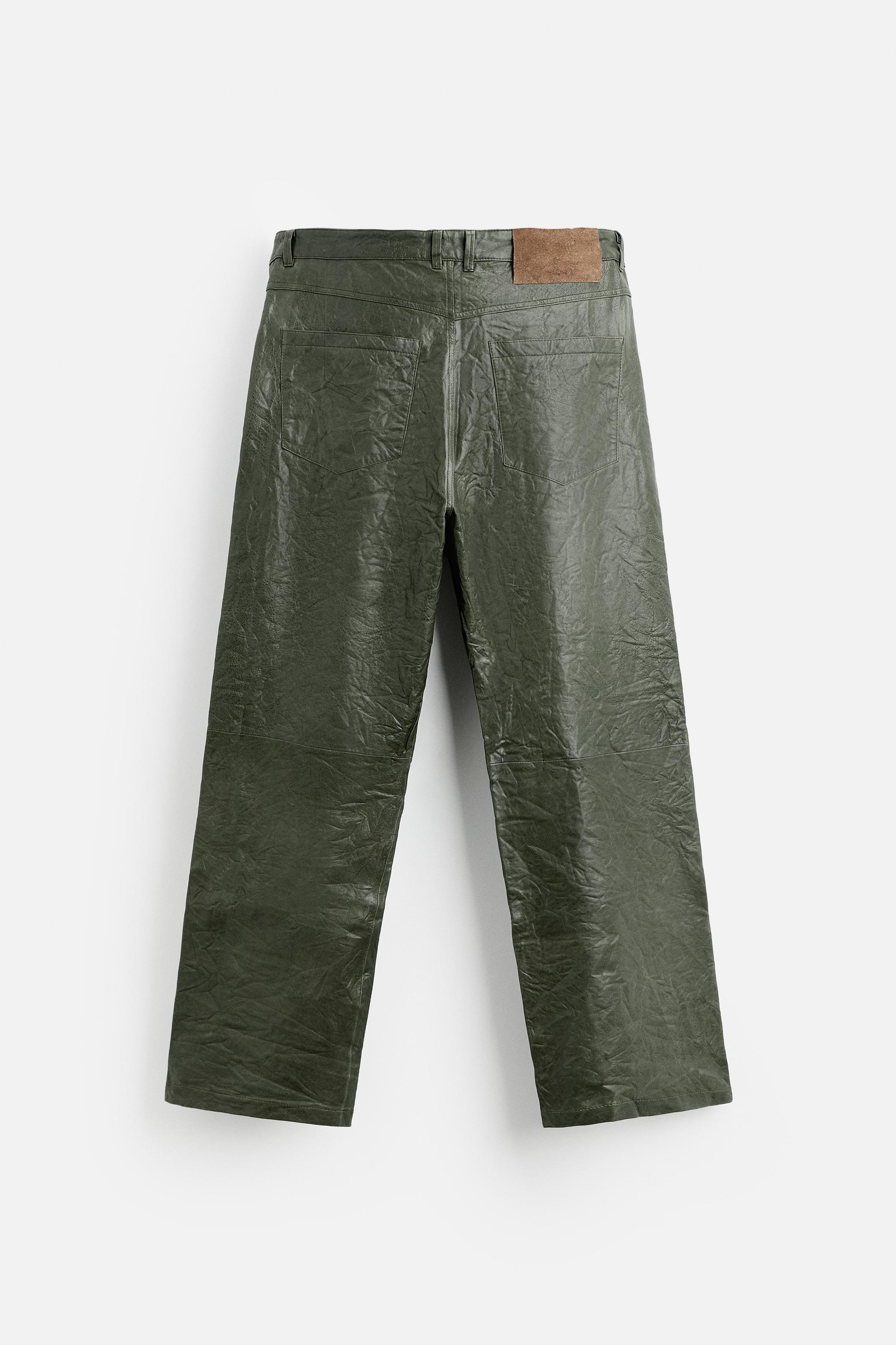 Zara WRINKLED EFFECT LEATHER PANTS | Yorkdale Mall