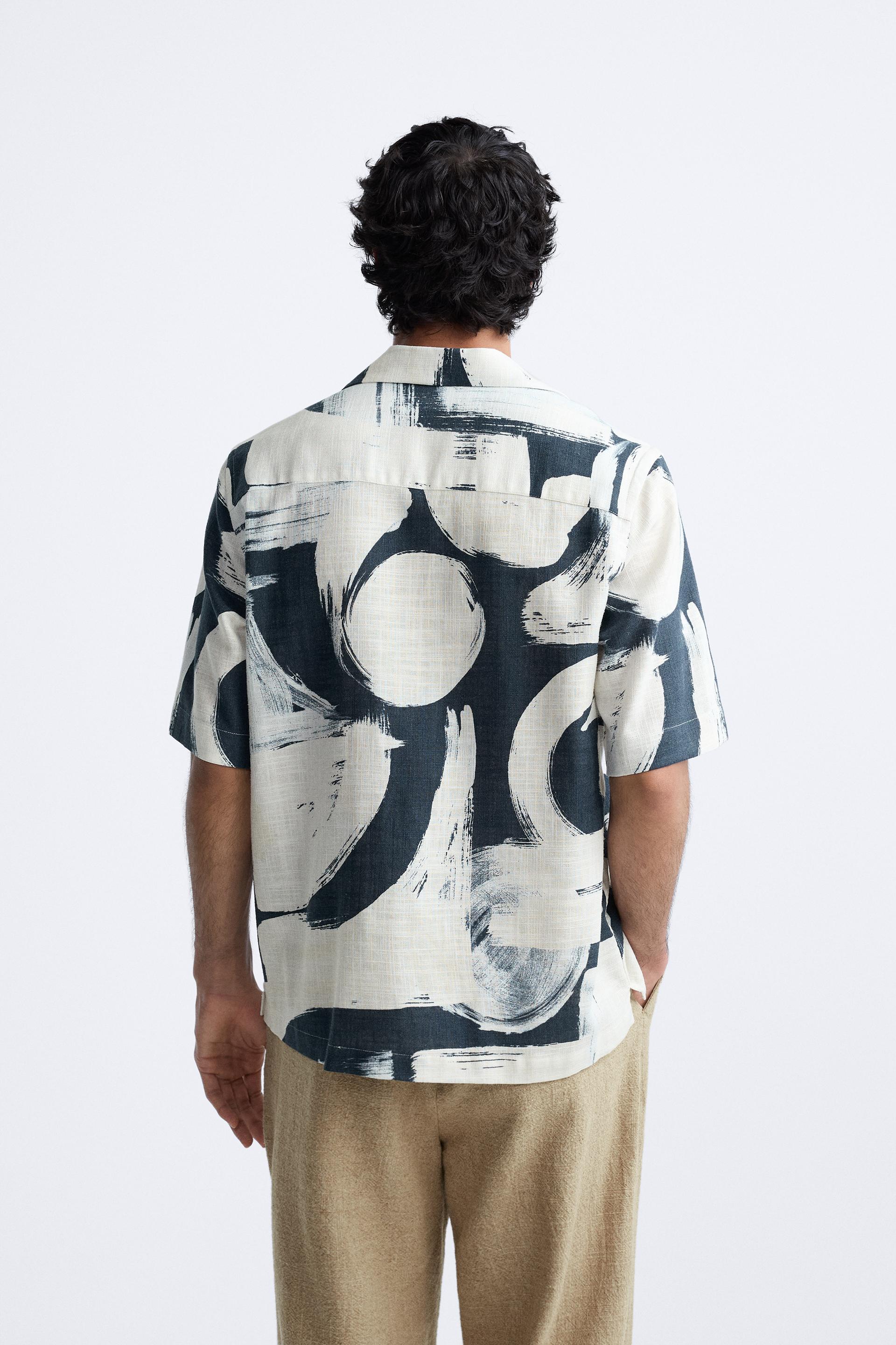 Zara Abstract Print Shirt International Shipping