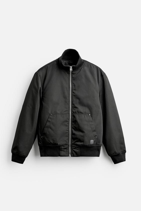 Zara black bomber sale