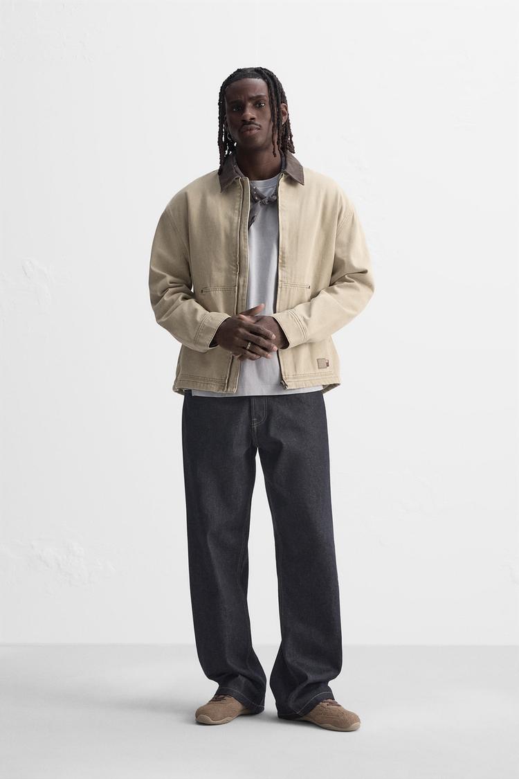 CONTRASTING COLLAR JACKET