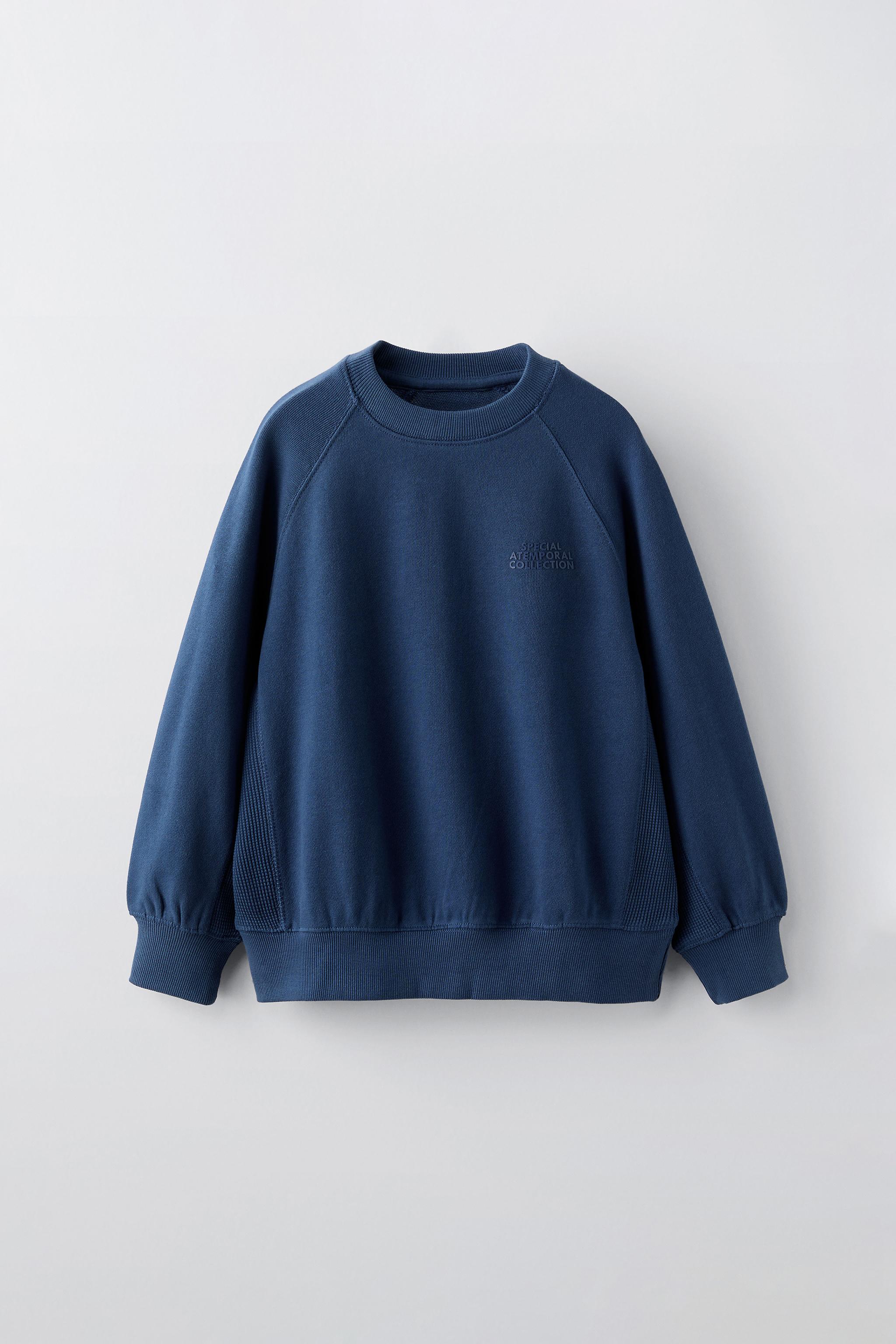 COMBINATION WAFFLE WEAVE SWEATSHIRT