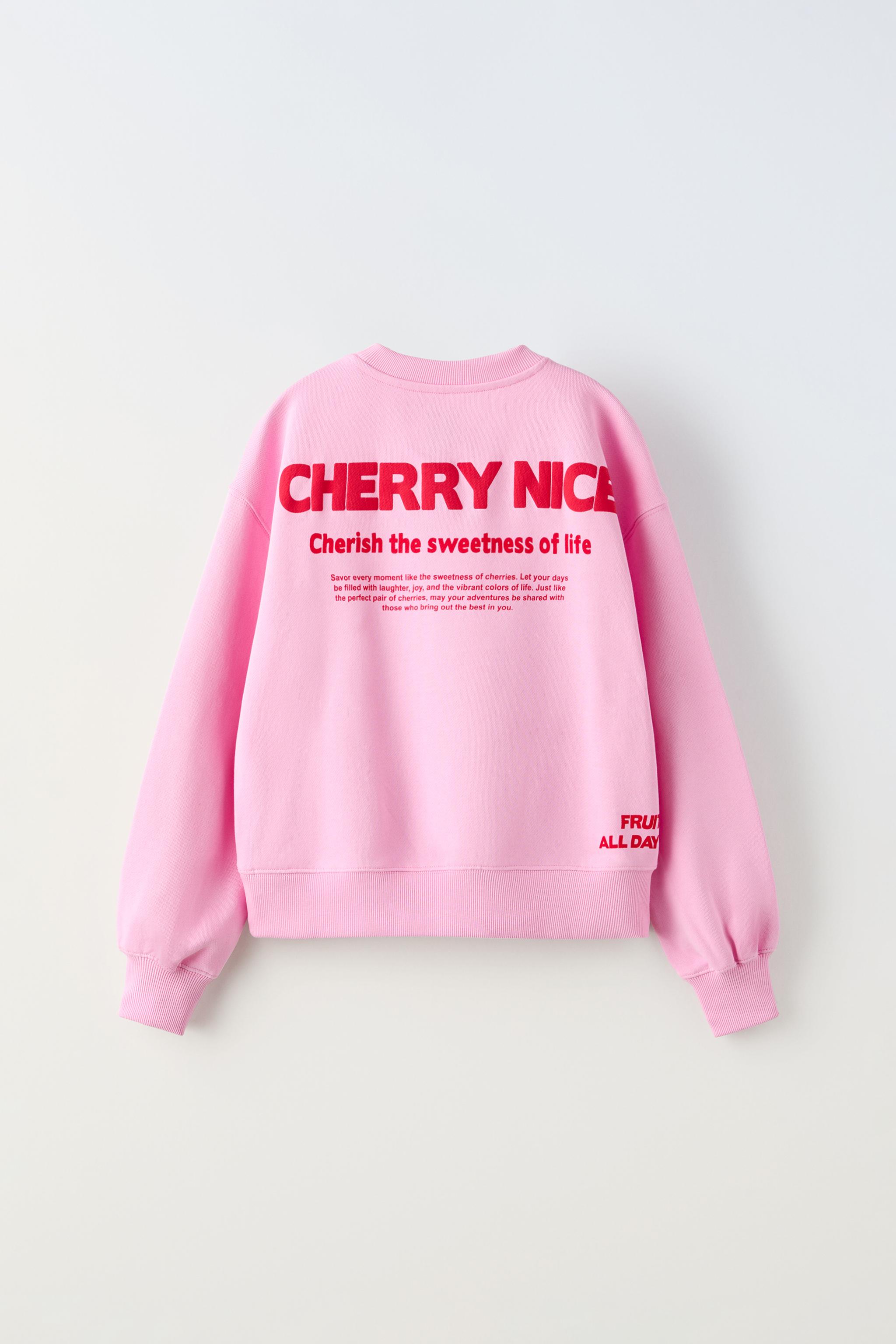 Zara CHERRY RHINESTONE SWEATSHIRT | Square One