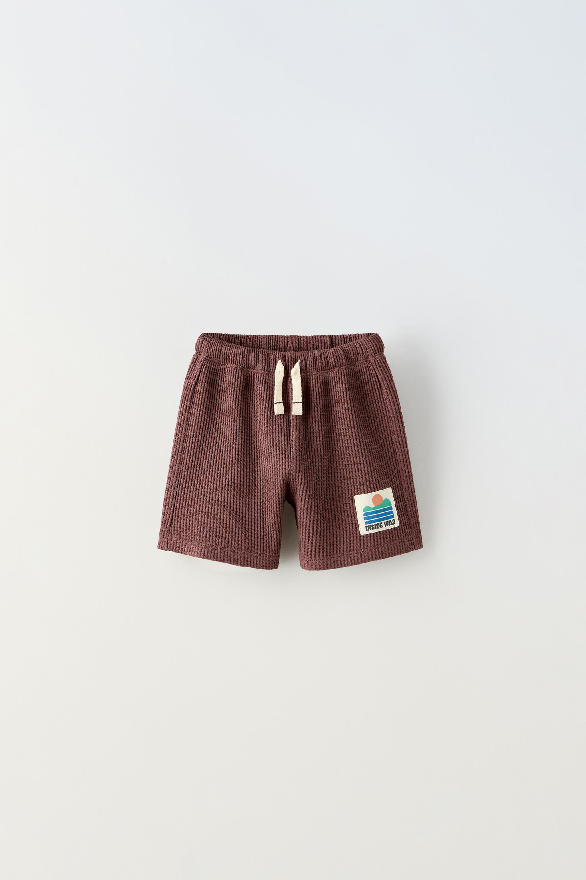 LABEL DETAIL WAFFLE SHORTS