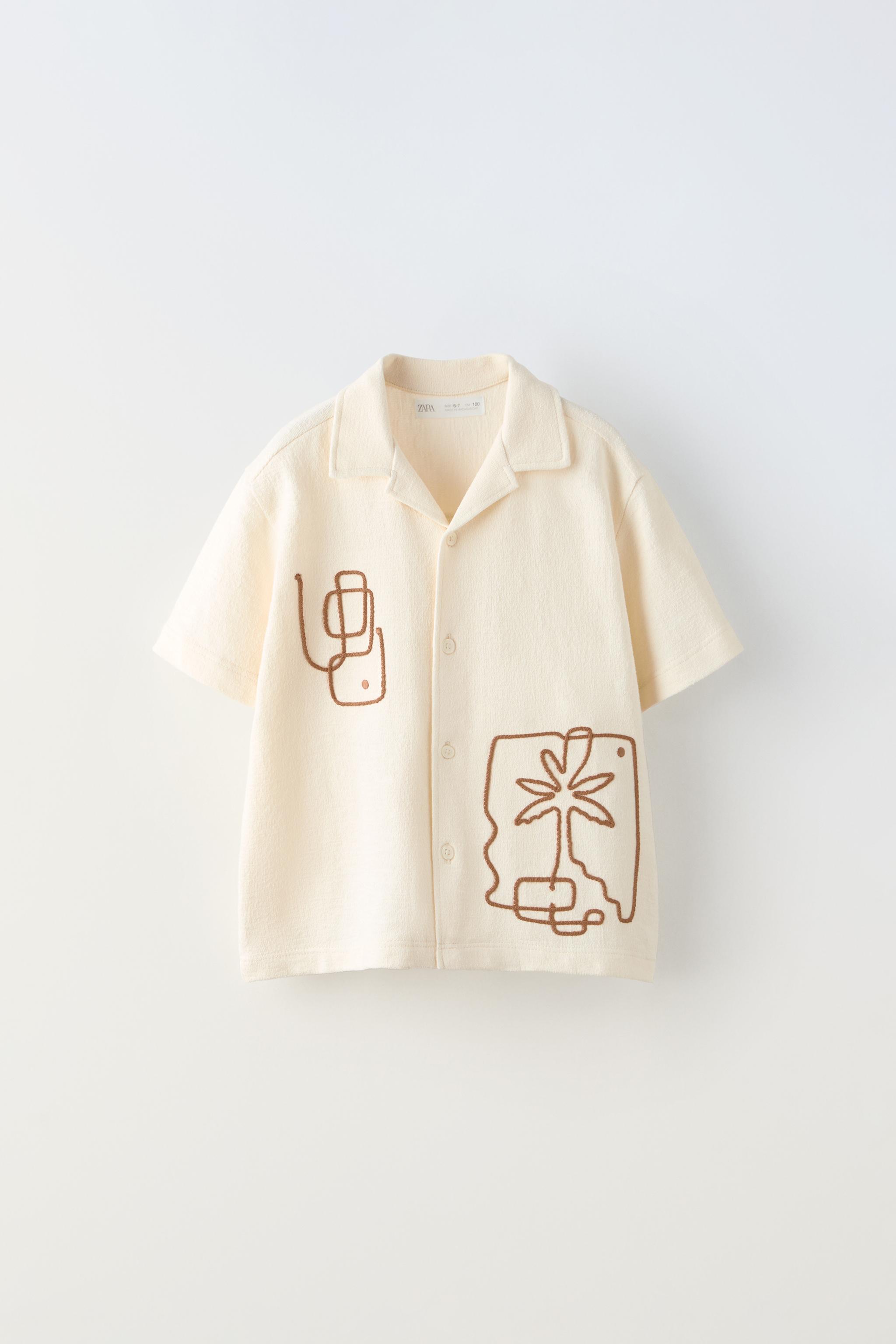 Zara TEXTURED EMBROIDERED SHIRT | Square One
