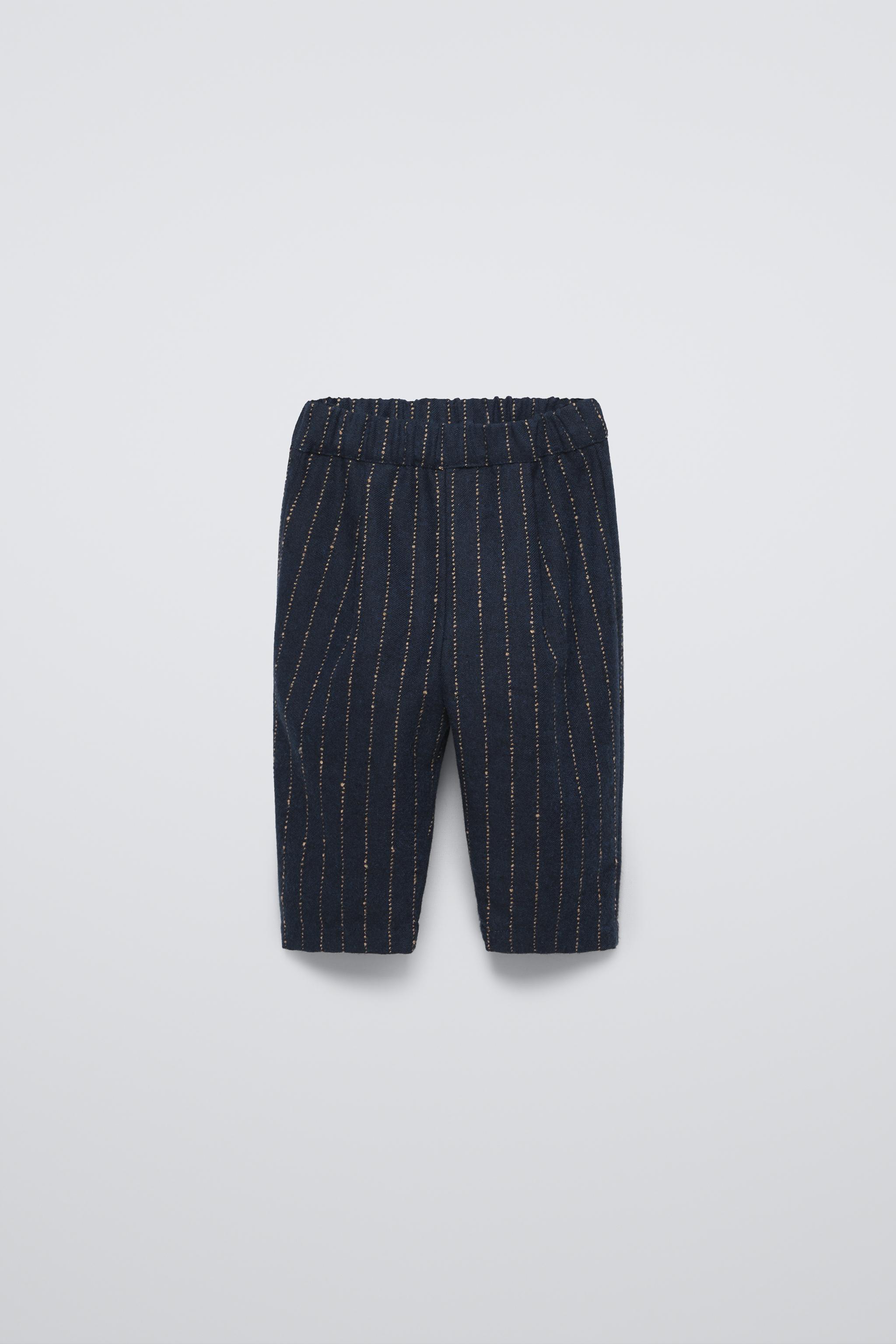 PLEATED STRIPED PANTS