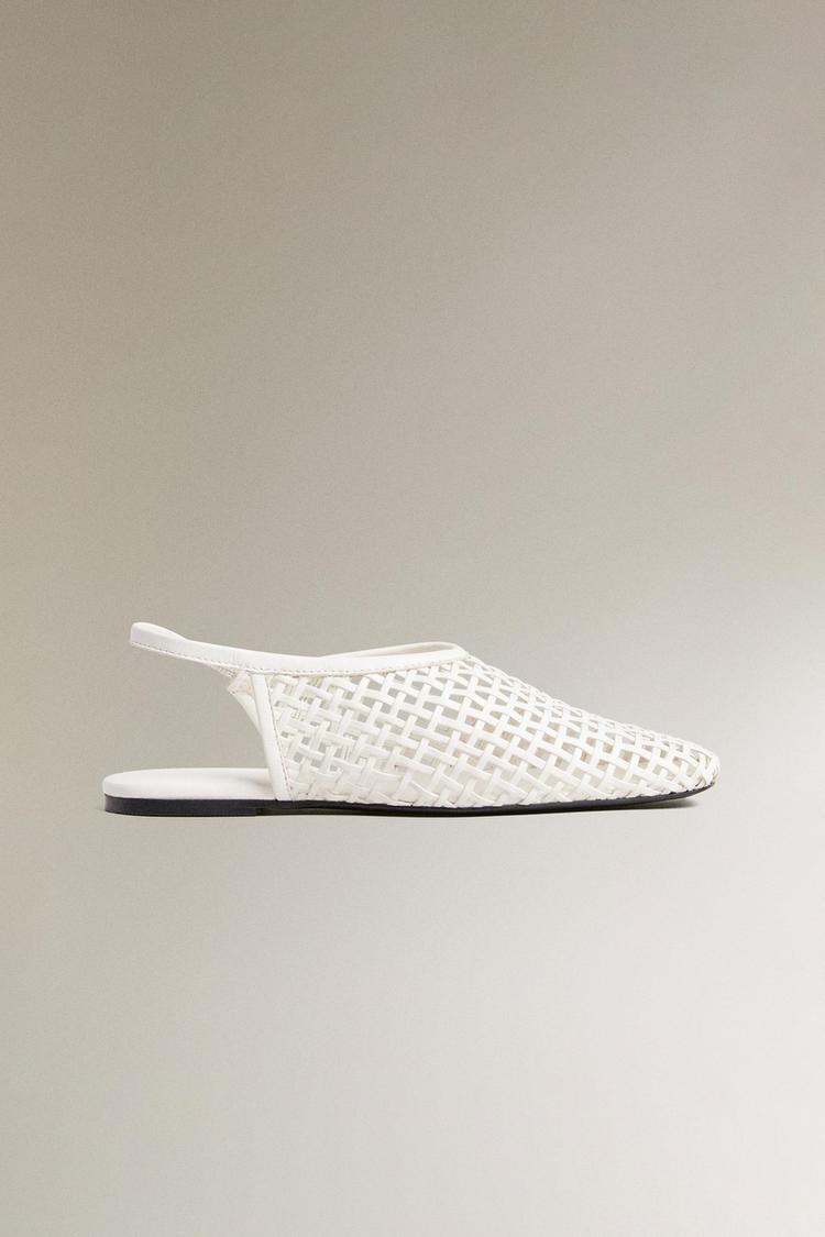 BRAIDED LEATHER SLINGBACK BALLET FLATS