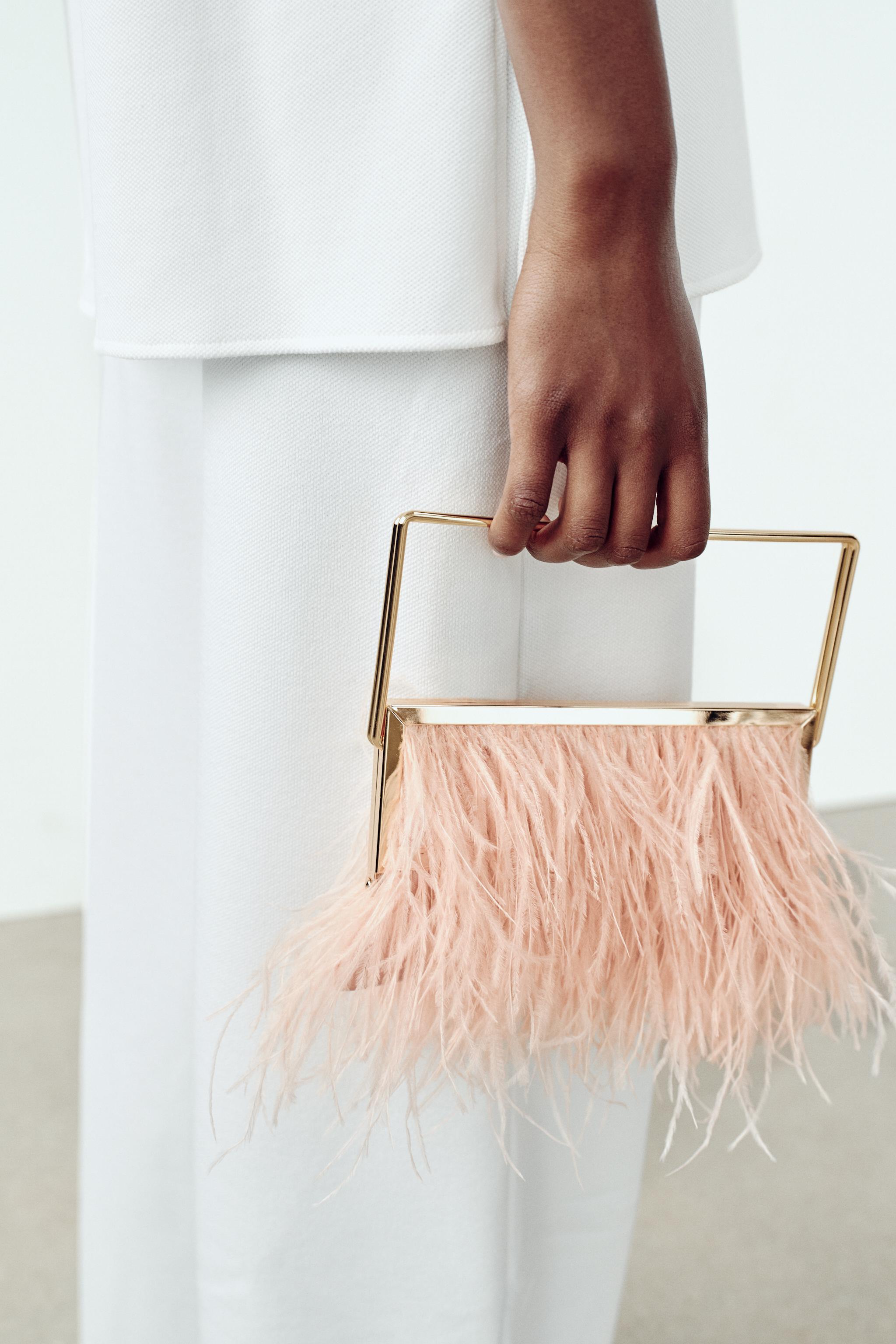 FEATHERED BOX CLUTCH