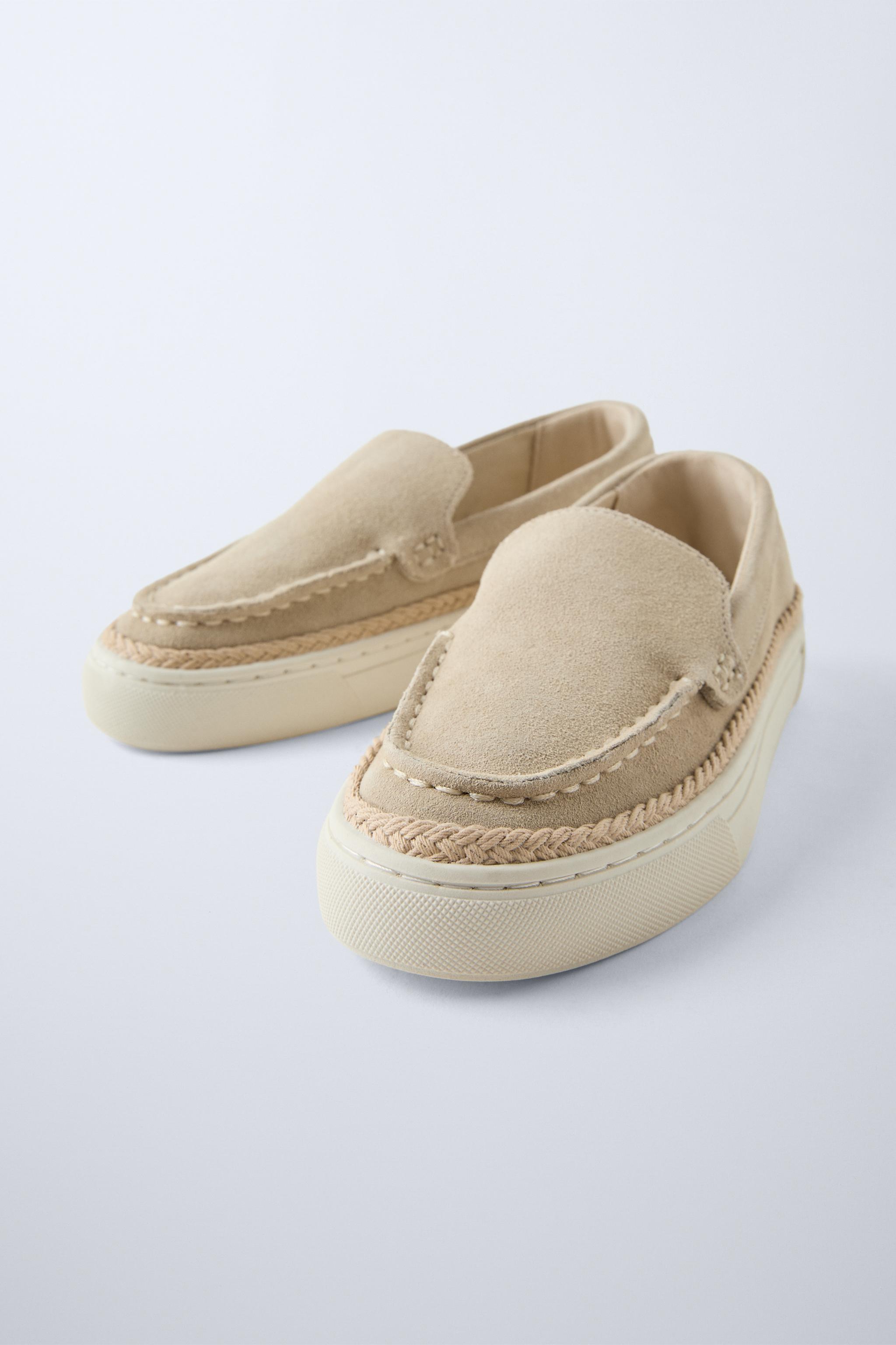 Natural slubby cotton women's sunset slip ons top