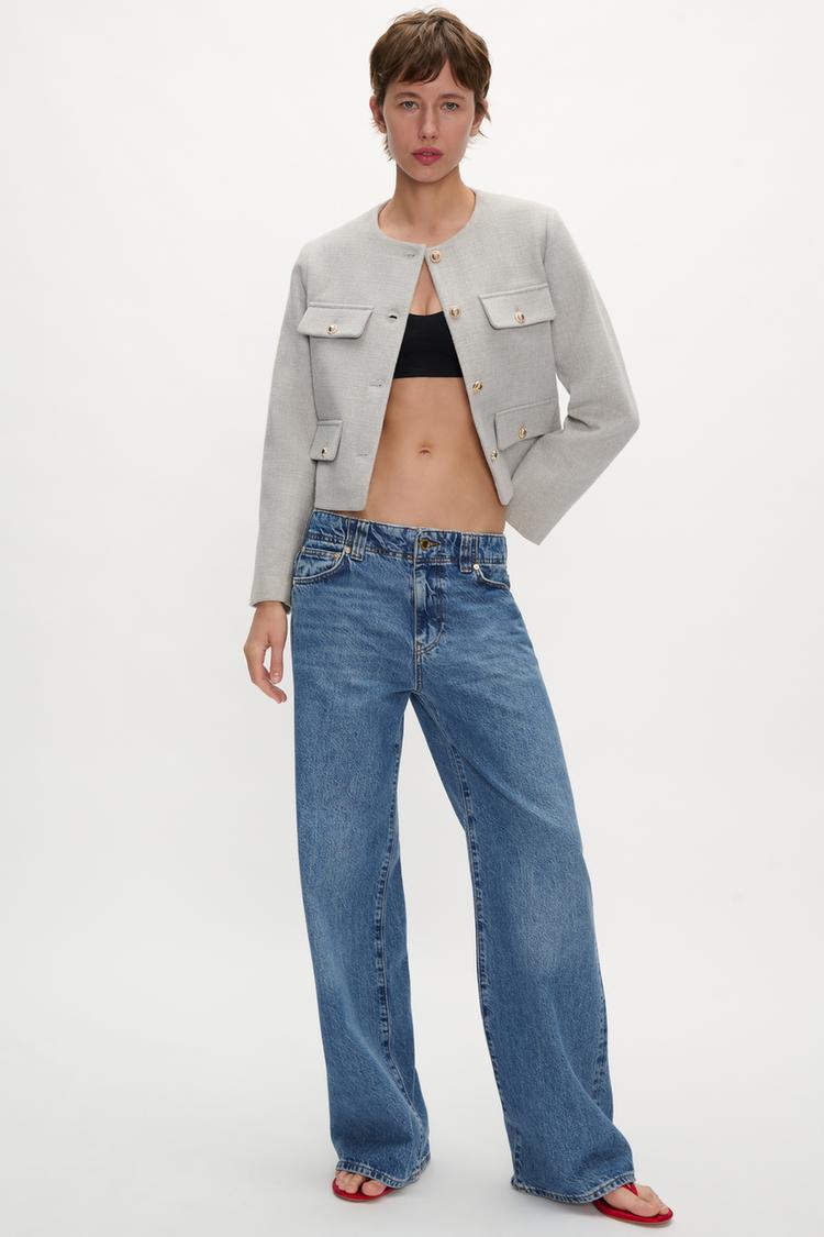 CROPPED JACKET WITH FLAPS